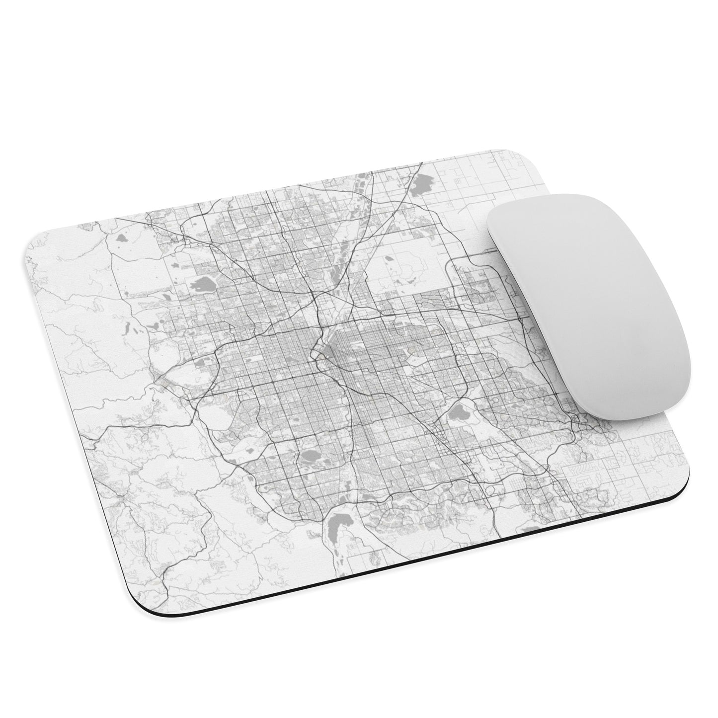 Denver White Map Mouse Pad