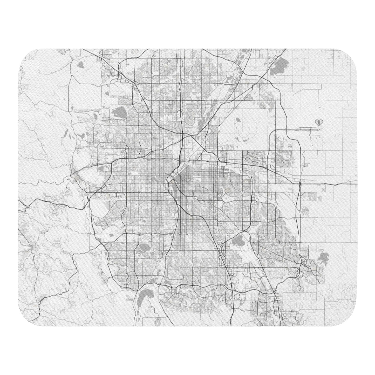 Denver White Map Mouse Pad