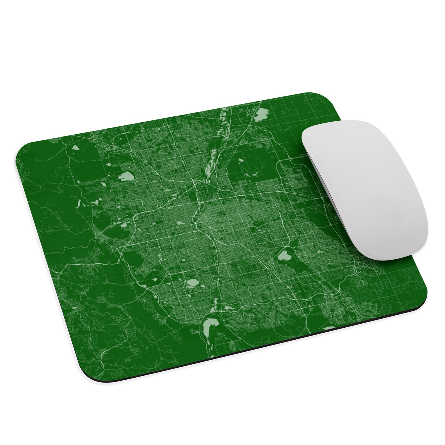 Denver Green and White Map Mouse Pad