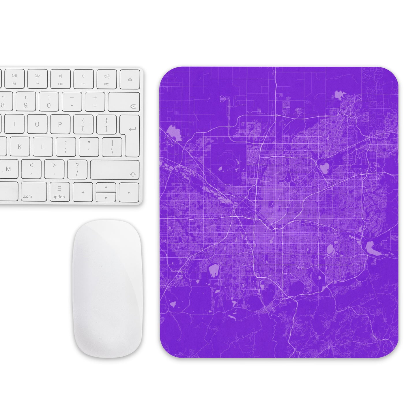 Denver Purple and White Map Mouse Pad