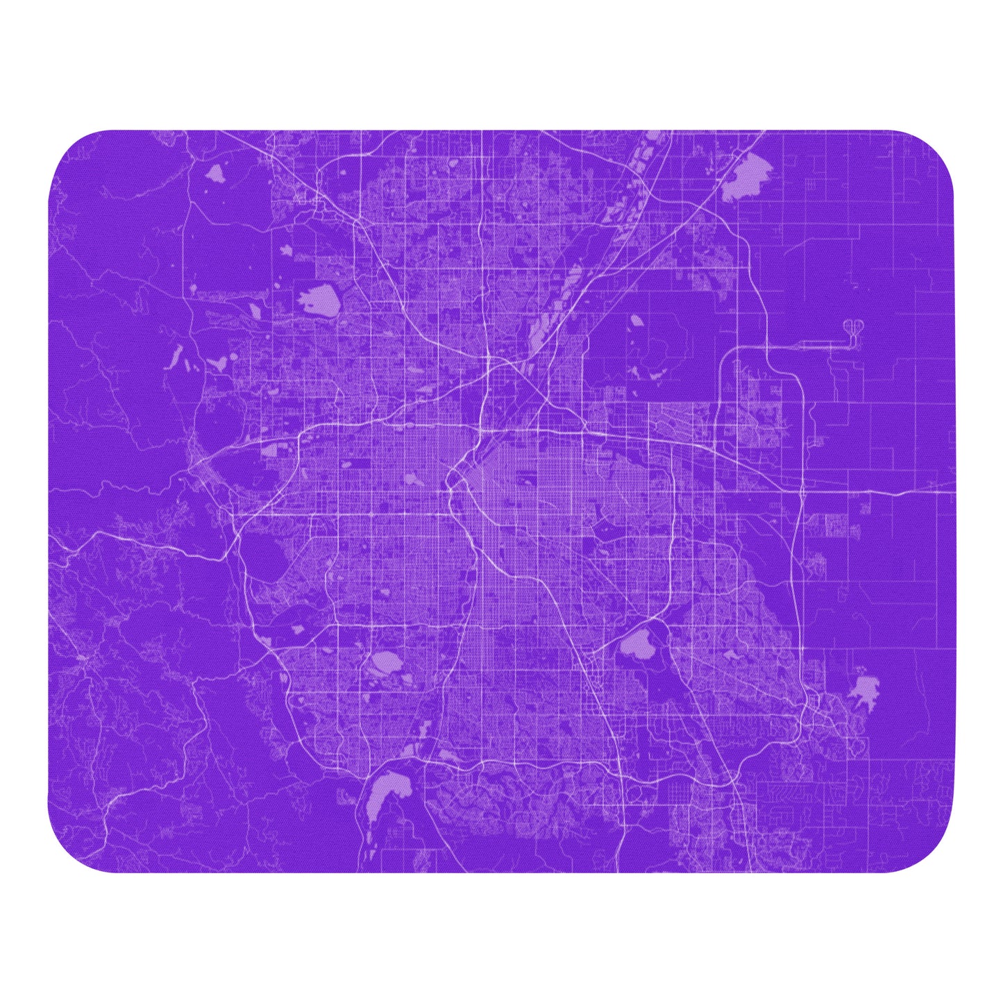 Denver Purple and White Map Mouse Pad