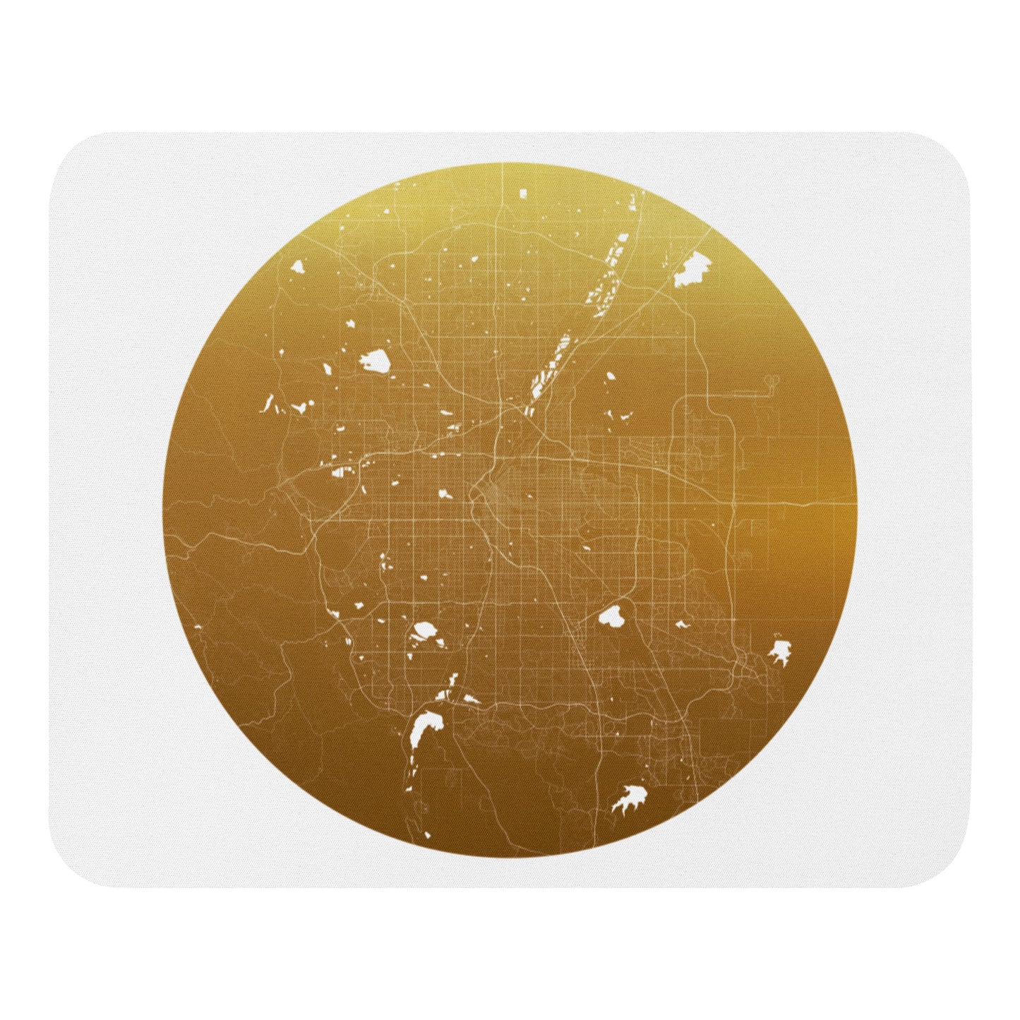 Denver Gold on White Map Mouse Pad