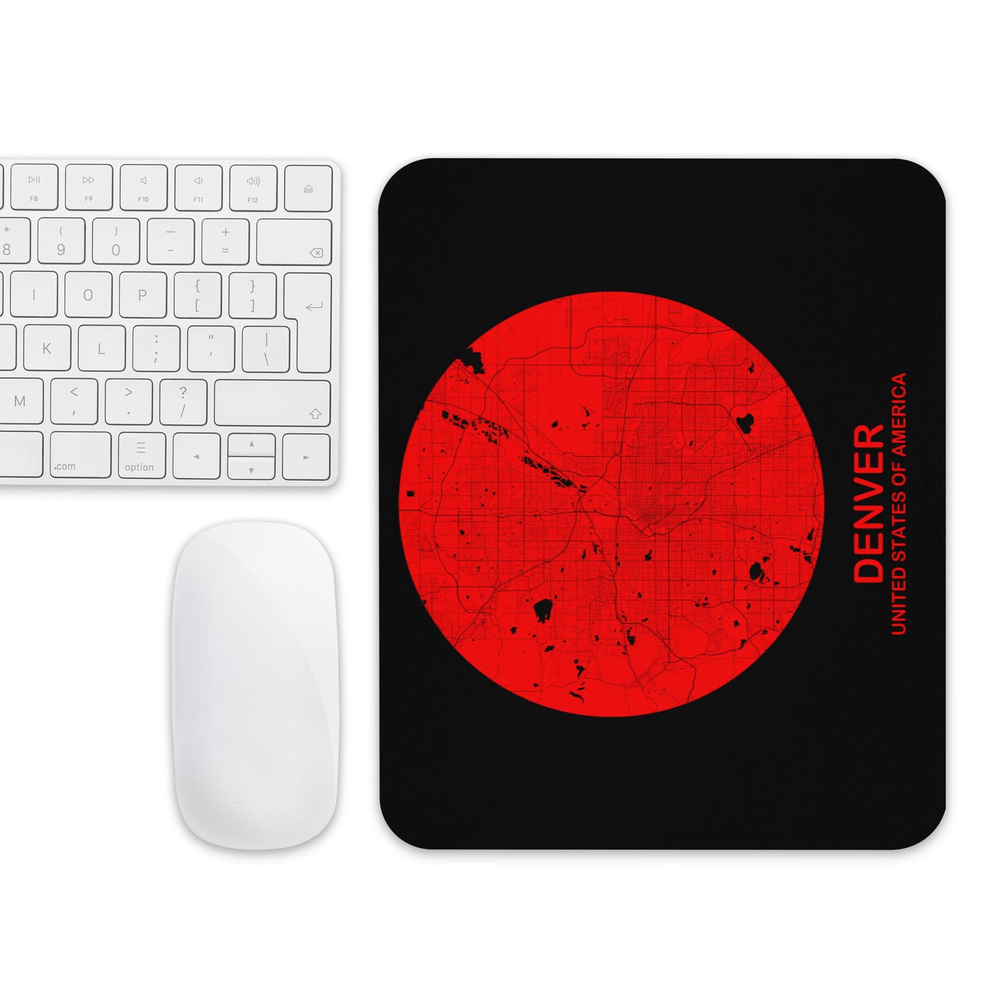 Denver Circular Red Map Mouse Pad