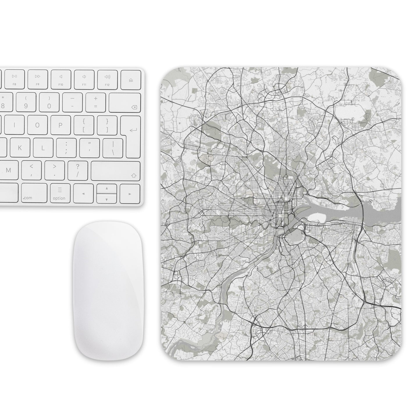 Washington, D.C. White Map Mouse Pad