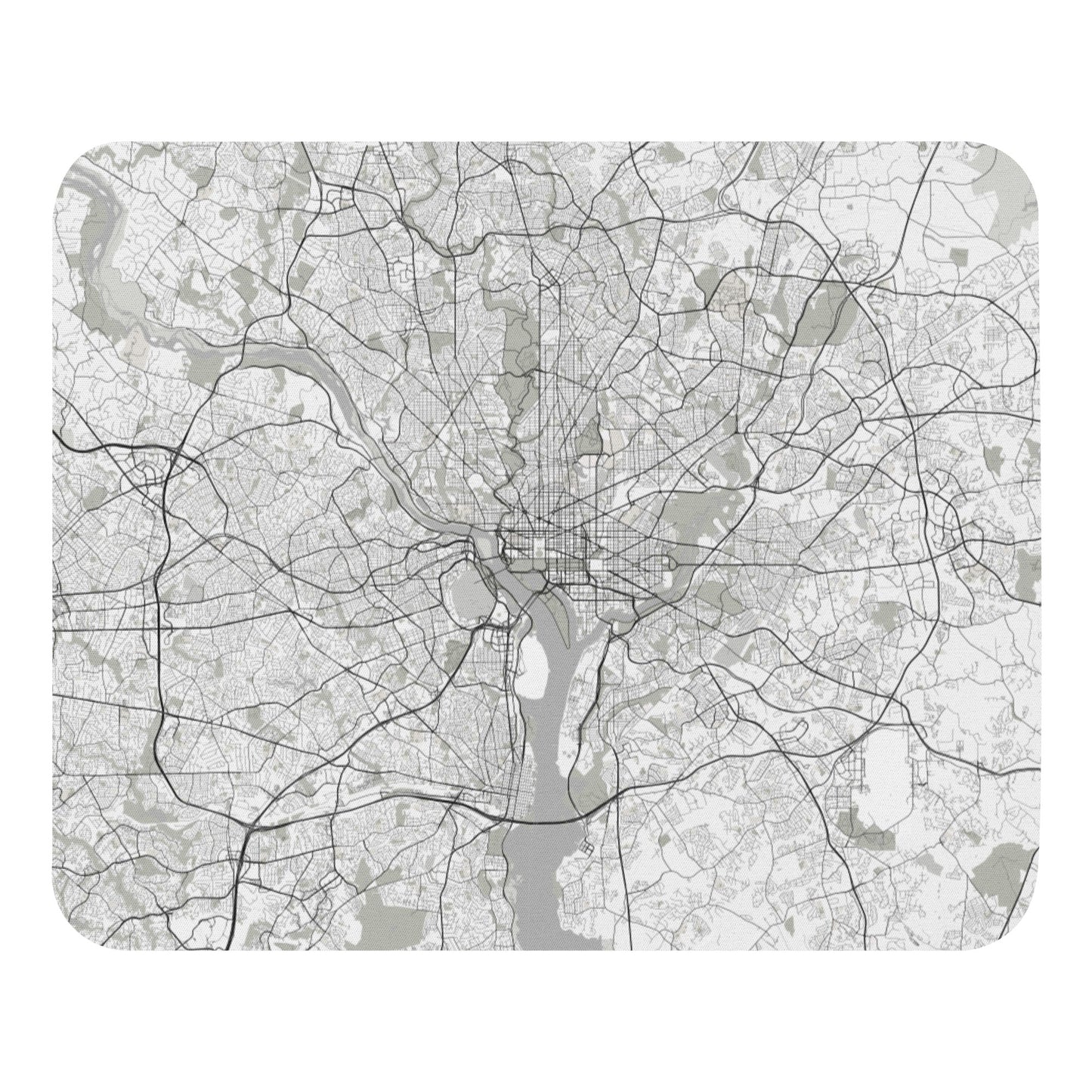 Washington, D.C. White Map Mouse Pad