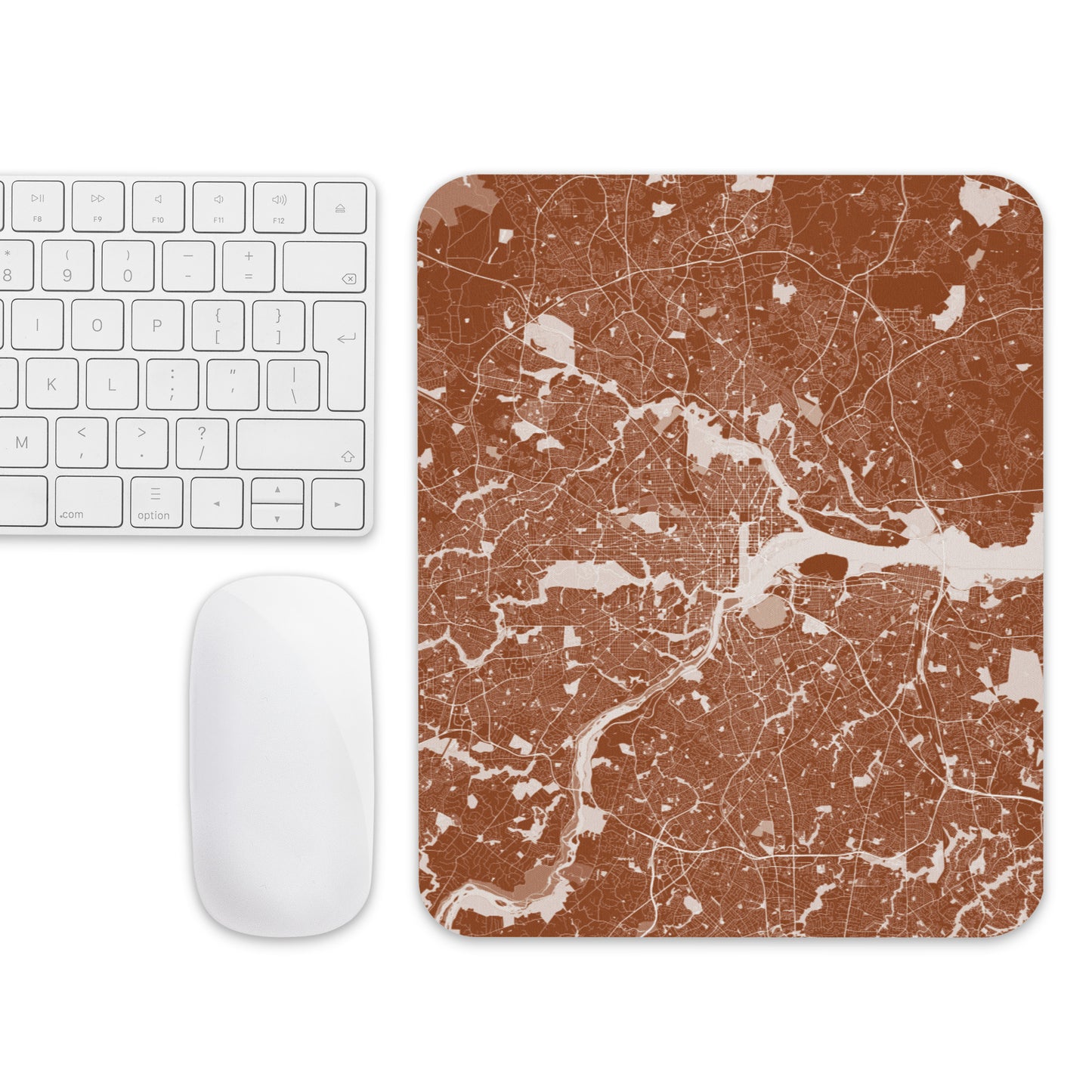 Washington, D.C. Brown and White Map Mouse Pad