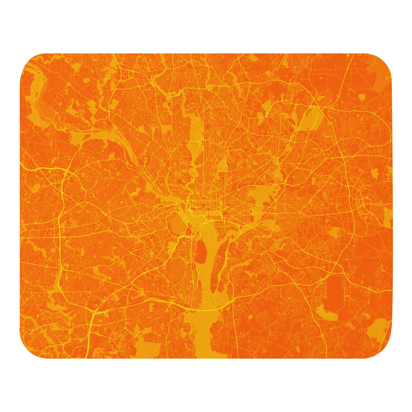 Washington, D.C. Orange and Yellow Map Mouse Pad