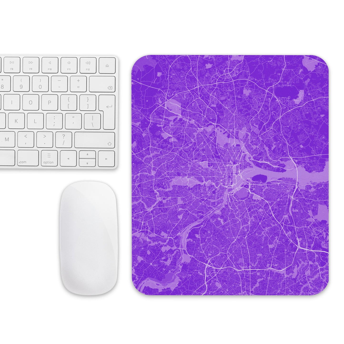 Washington, D.C. Purple and White Map Mouse Pad