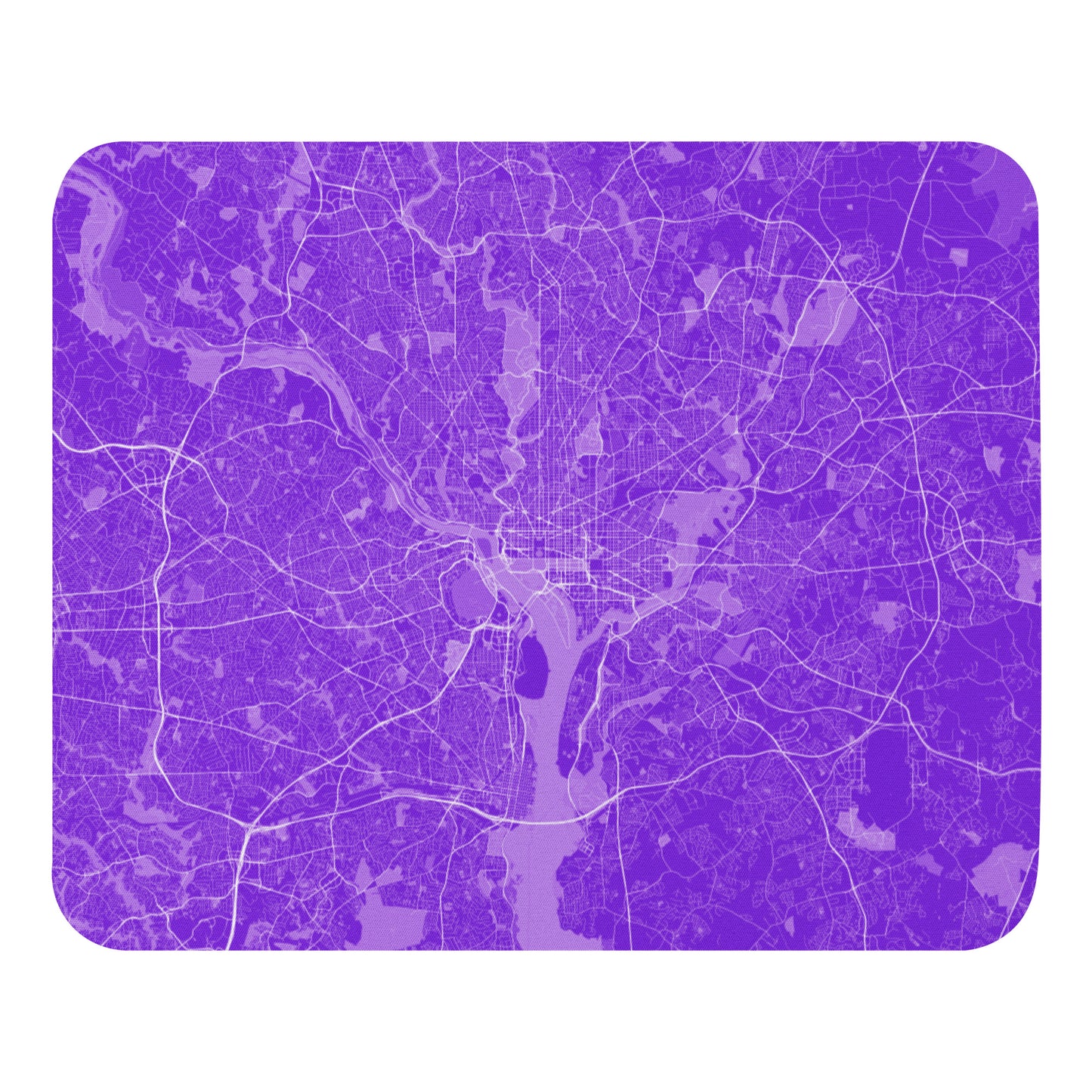 Washington, D.C. Purple and White Map Mouse Pad