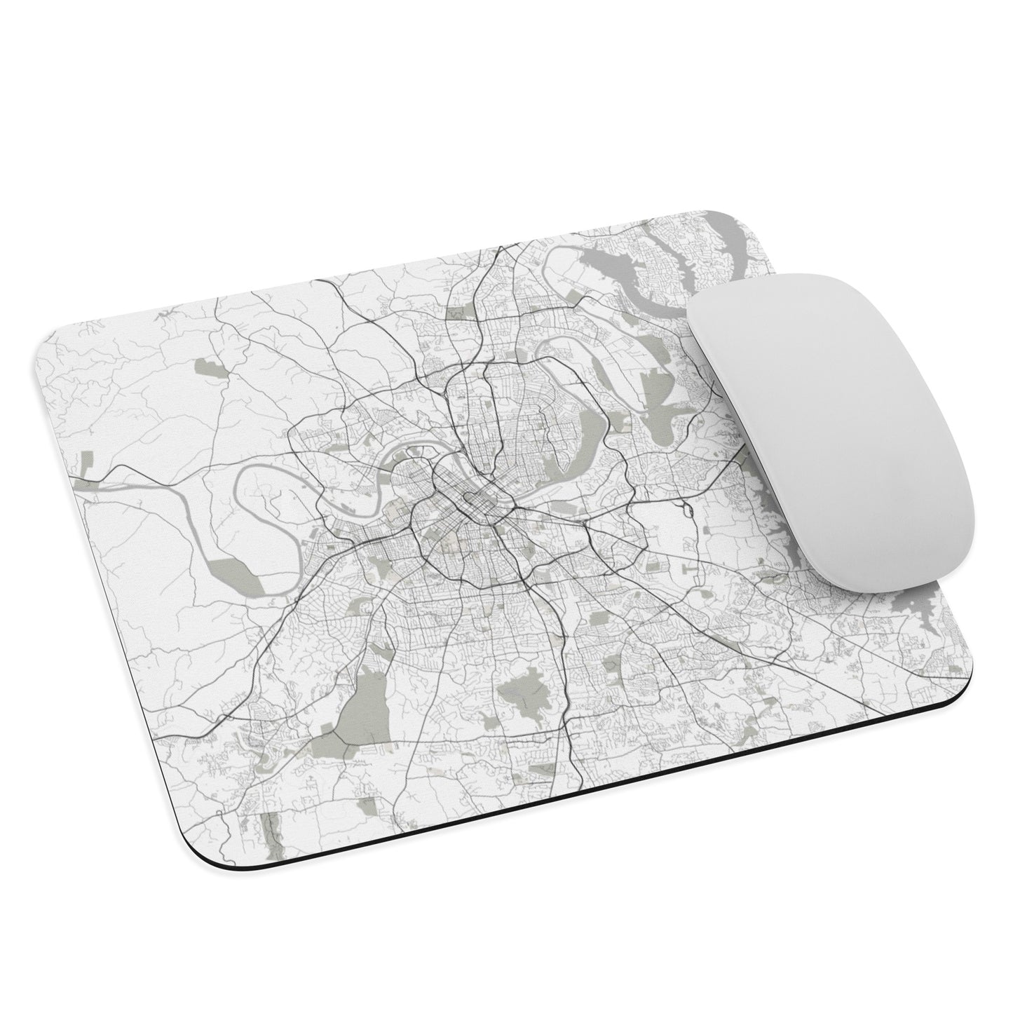 Nashville White Map Mouse Pad