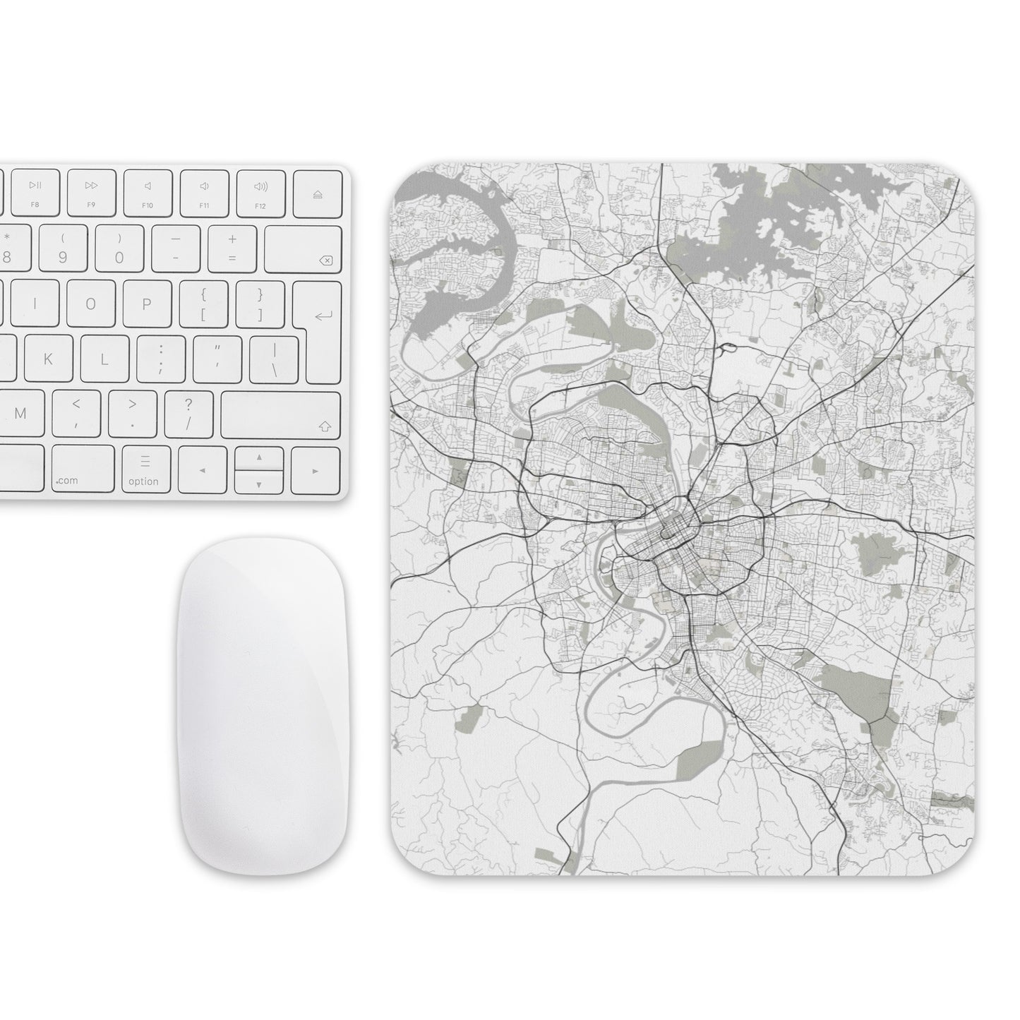 Nashville White Map Mouse Pad