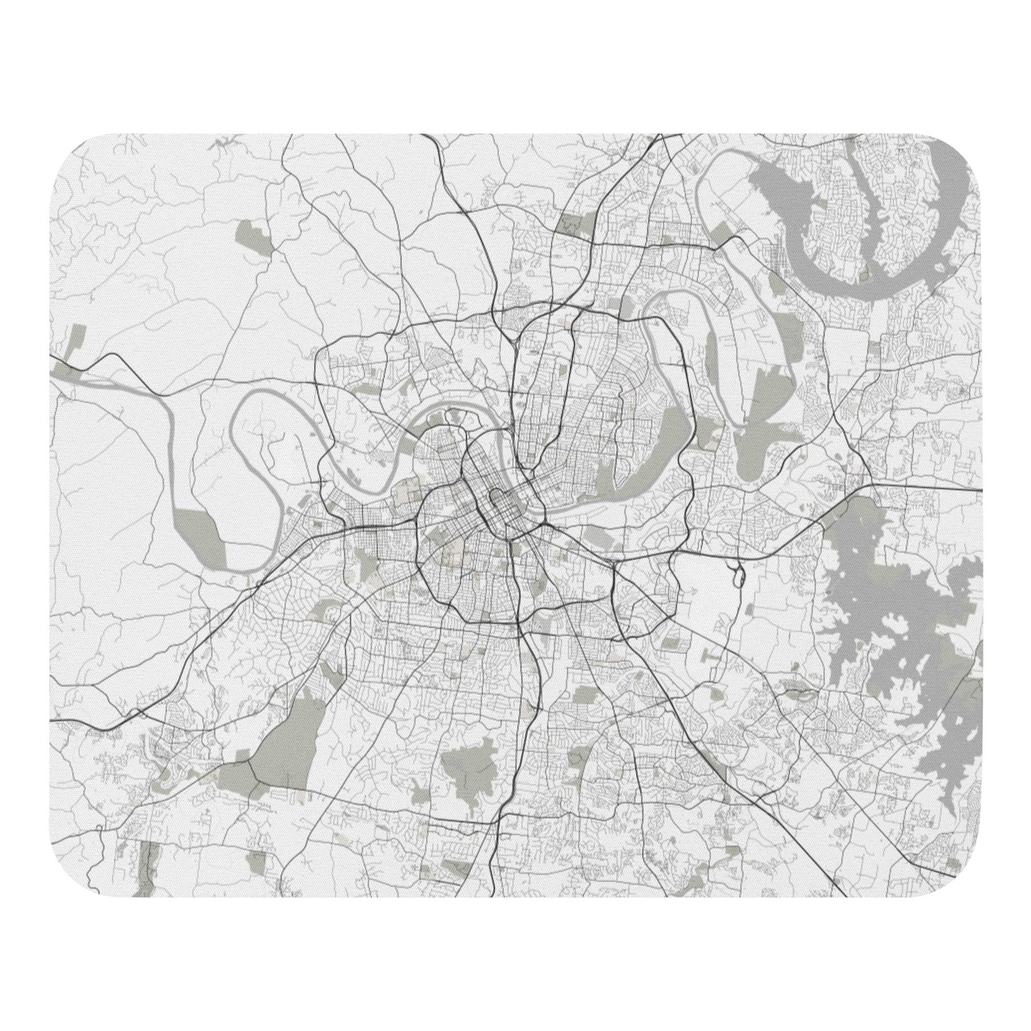 Nashville White Map Mouse Pad