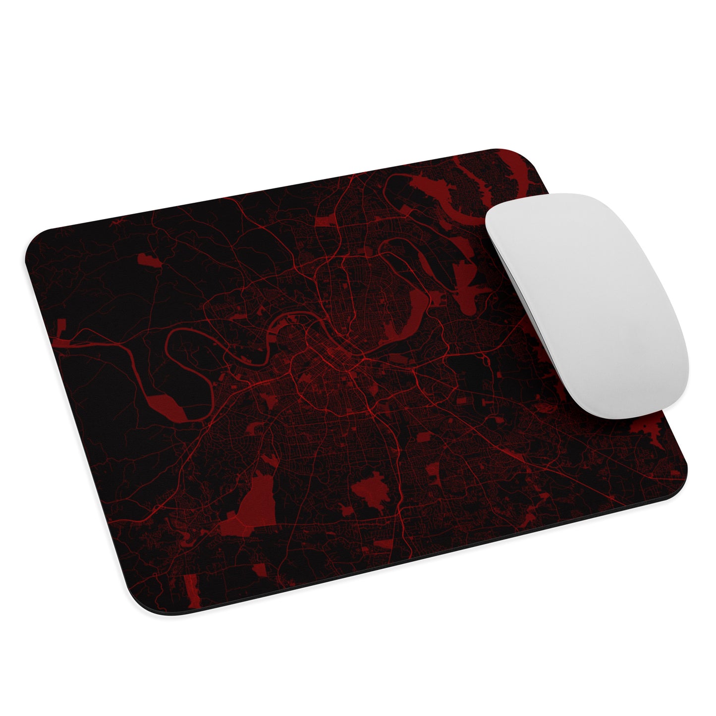 Nashville Black and Red Map Mouse Pad