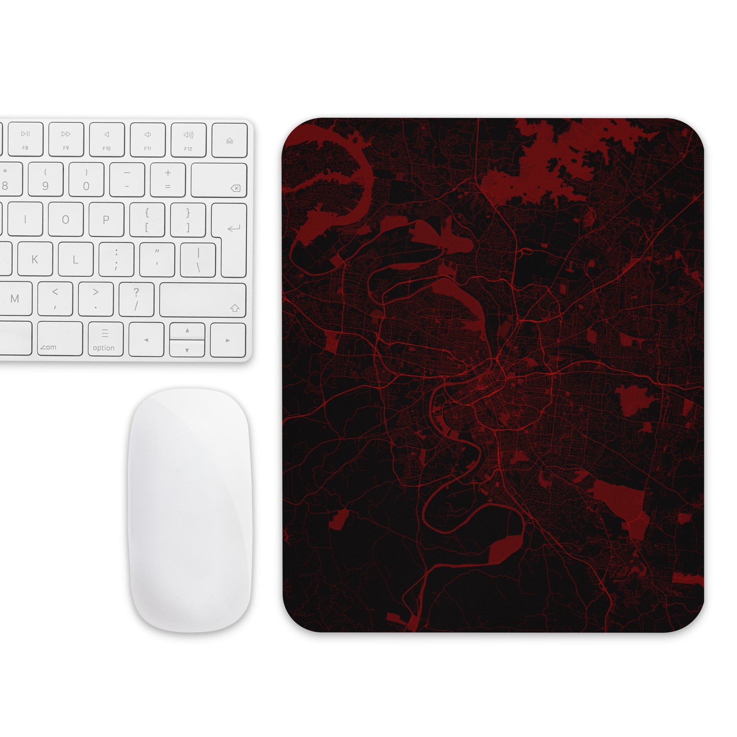 Nashville Black and Red Map Mouse Pad