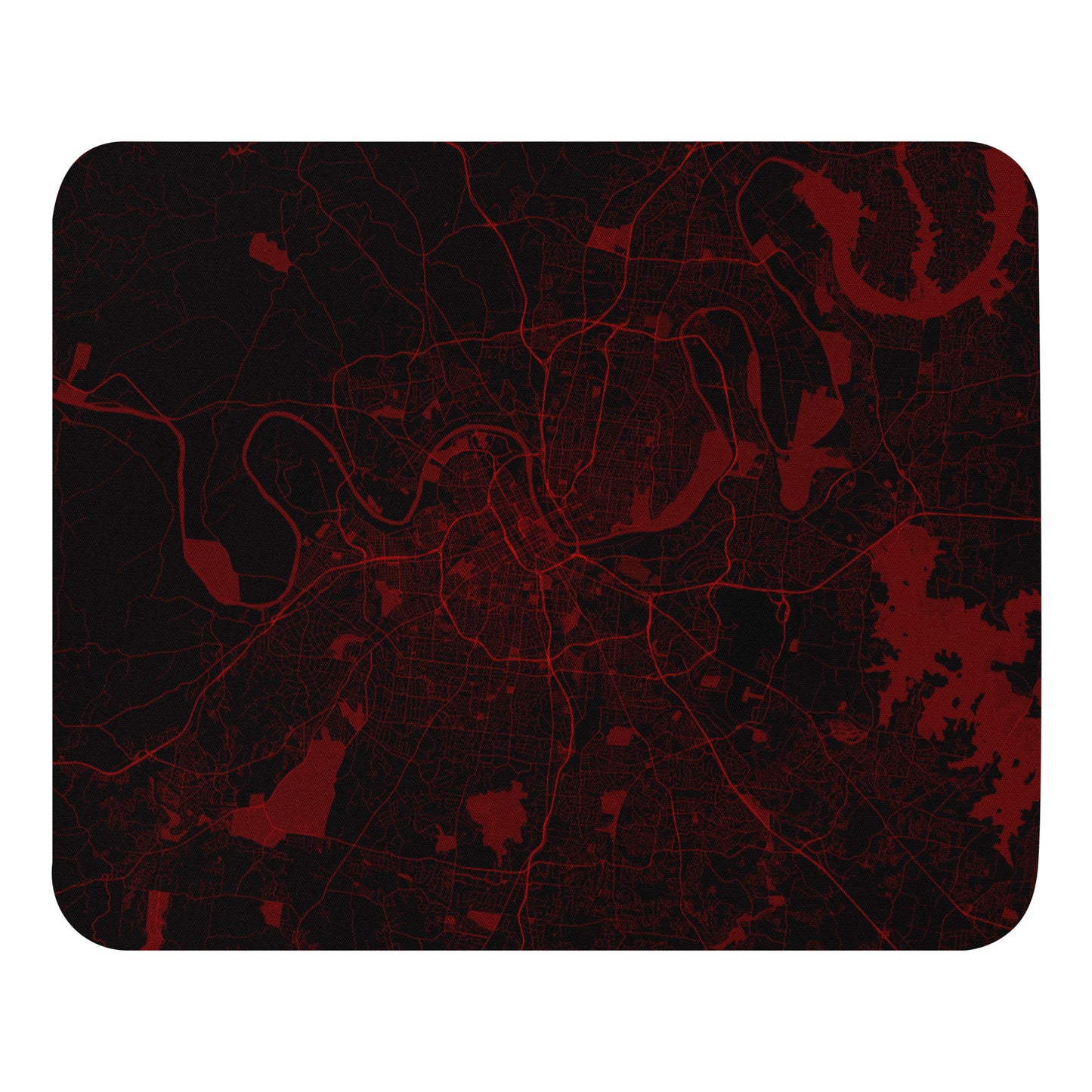 Nashville Black and Red Map Mouse Pad