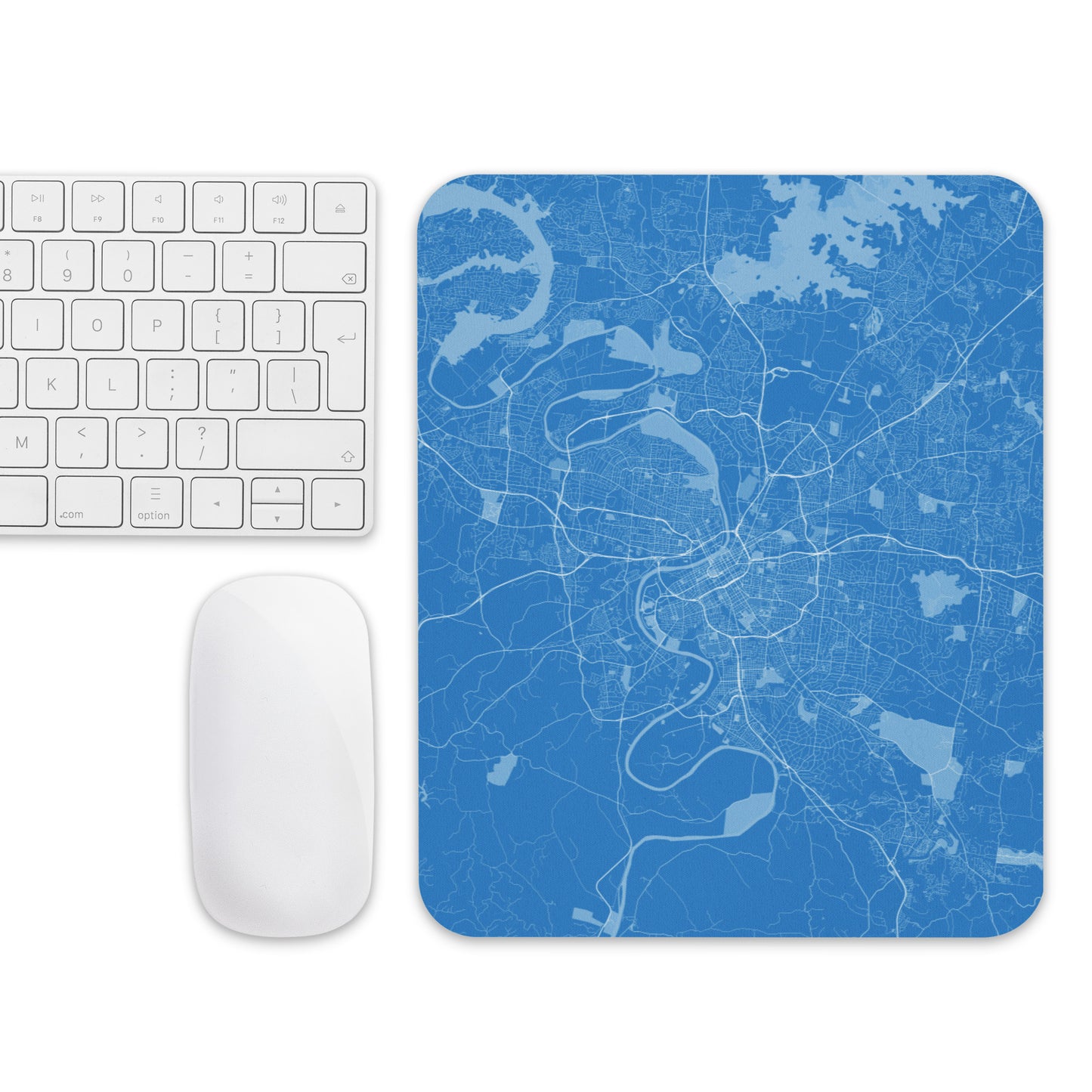 Nashville Blue and White Map Mouse Pad