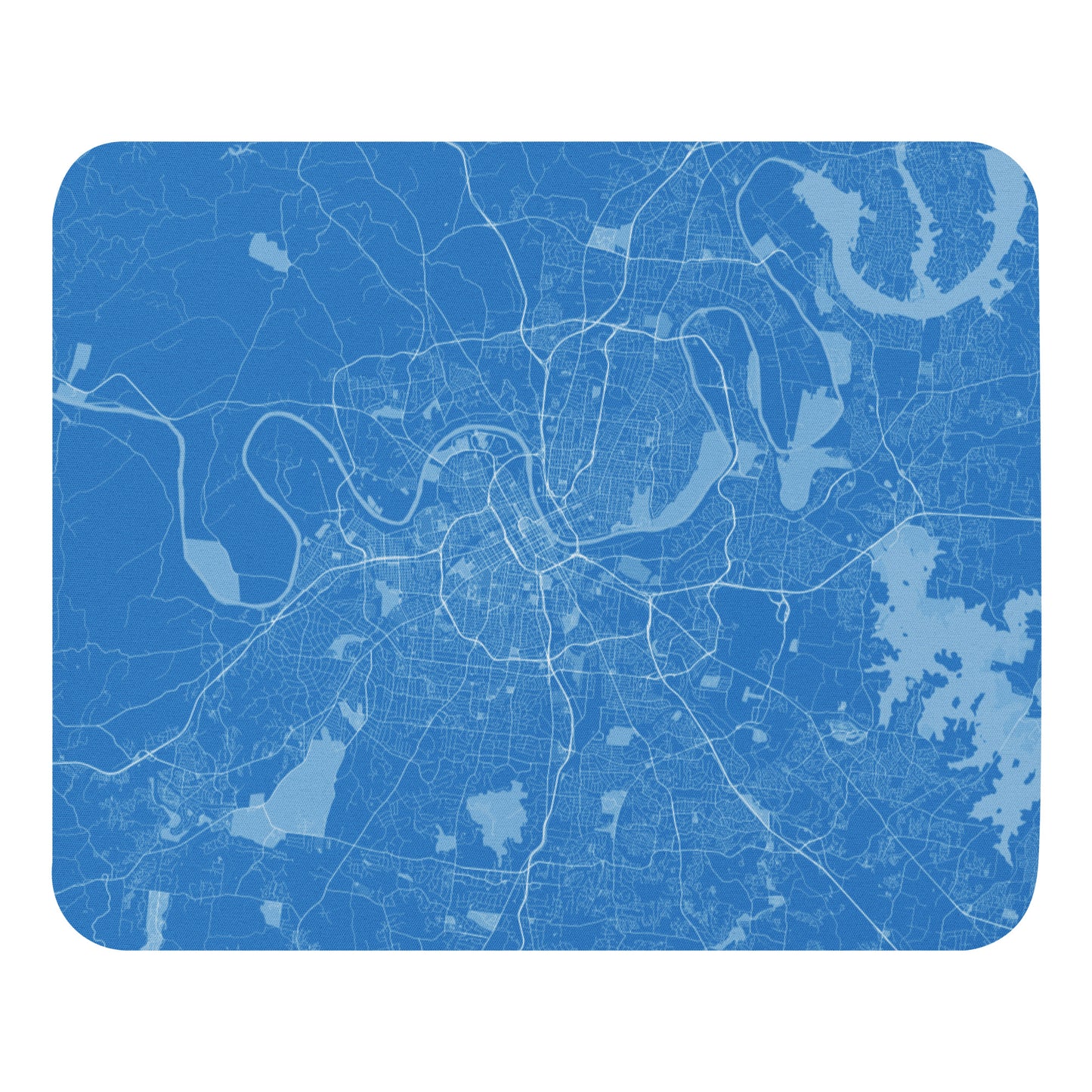 Nashville Blue and White Map Mouse Pad