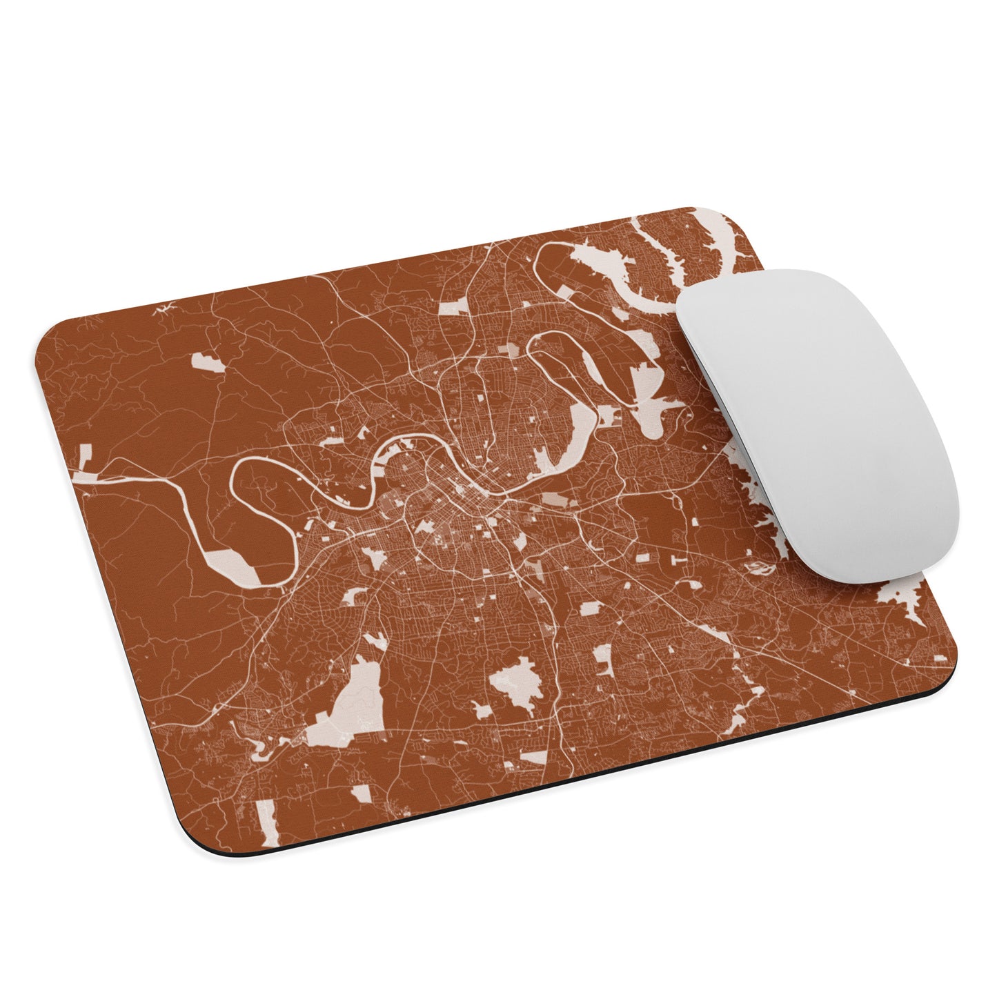 Nashville Brown and White Map Mouse Pad