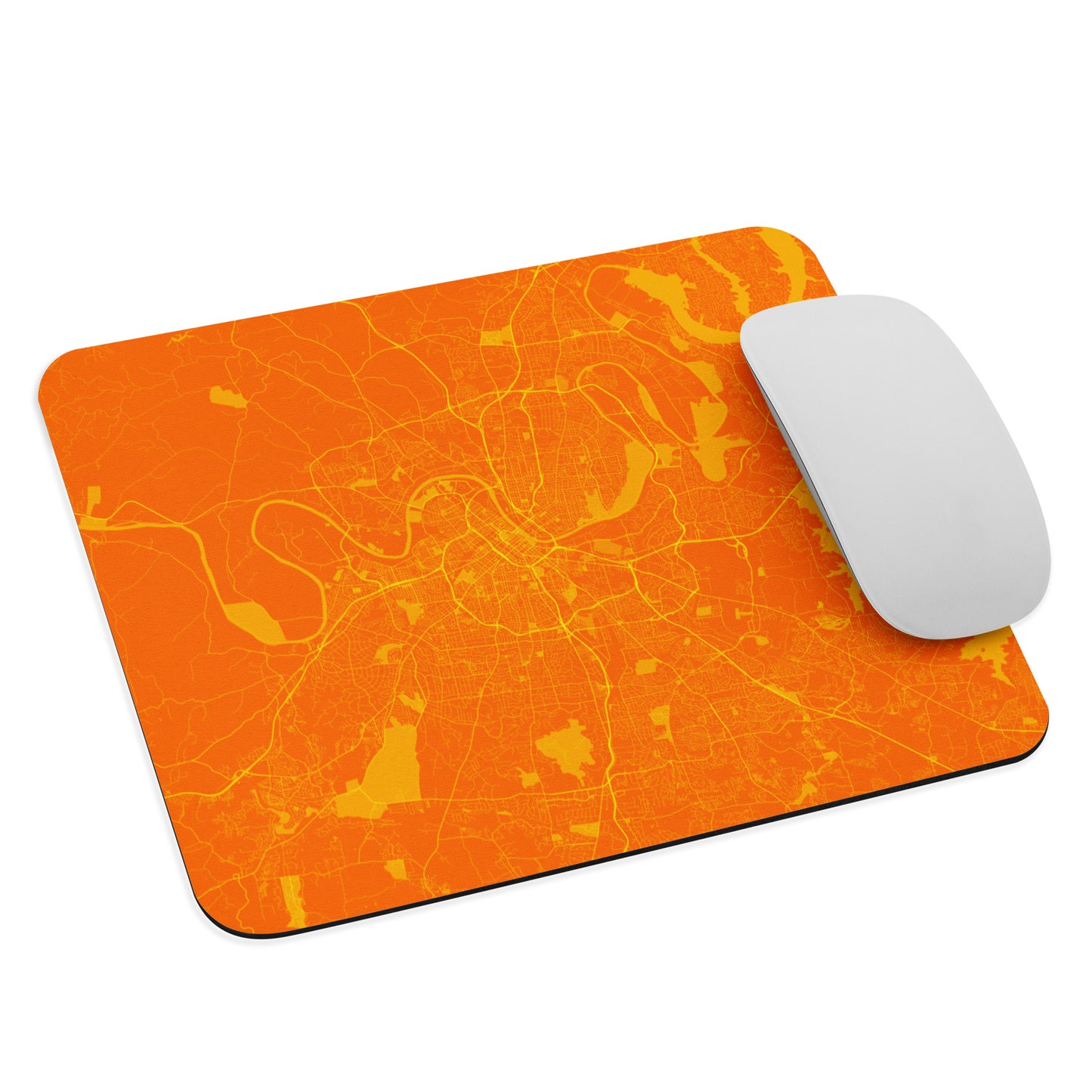 Nashville Orange and Yellow Map Mouse Pad