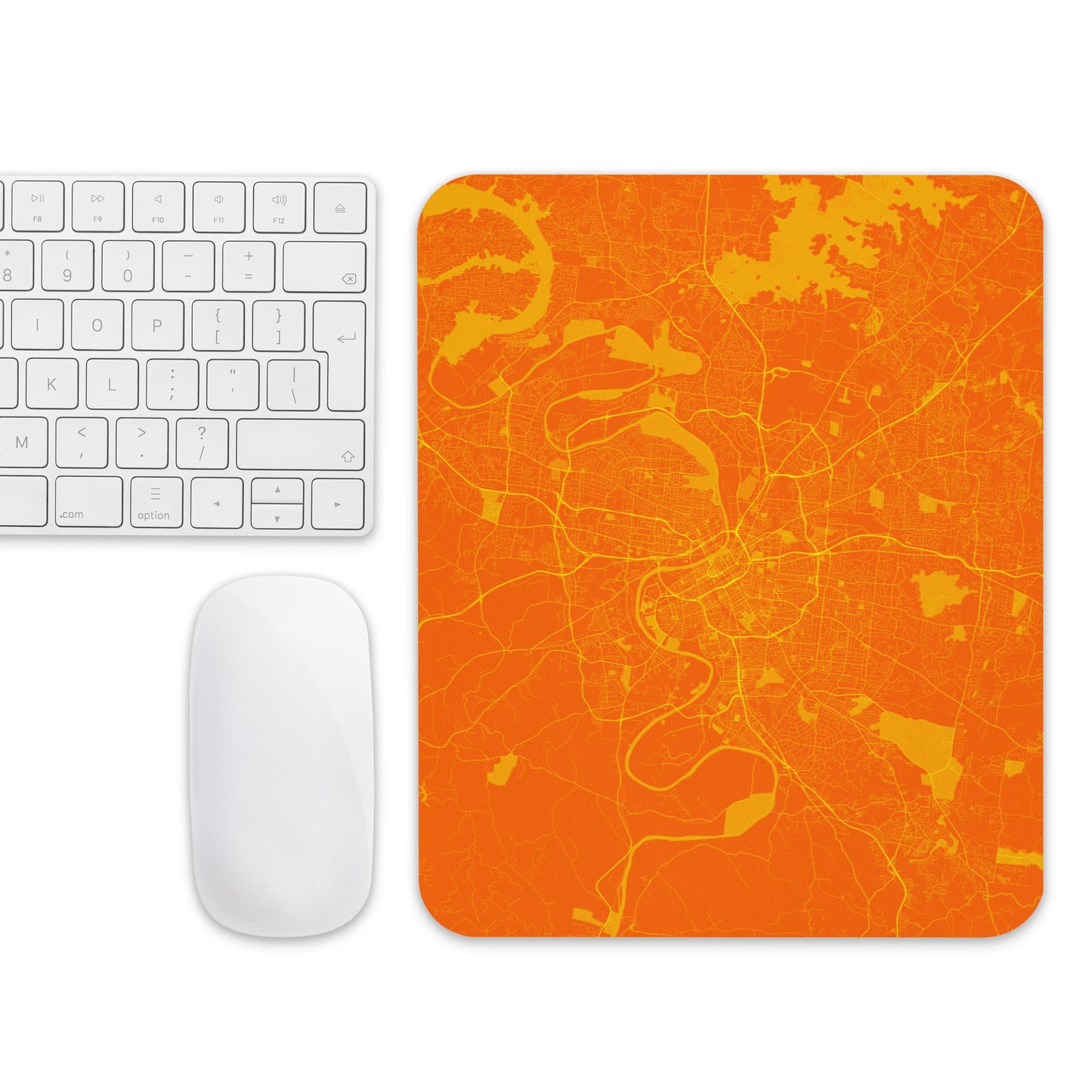 Nashville Orange and Yellow Map Mouse Pad