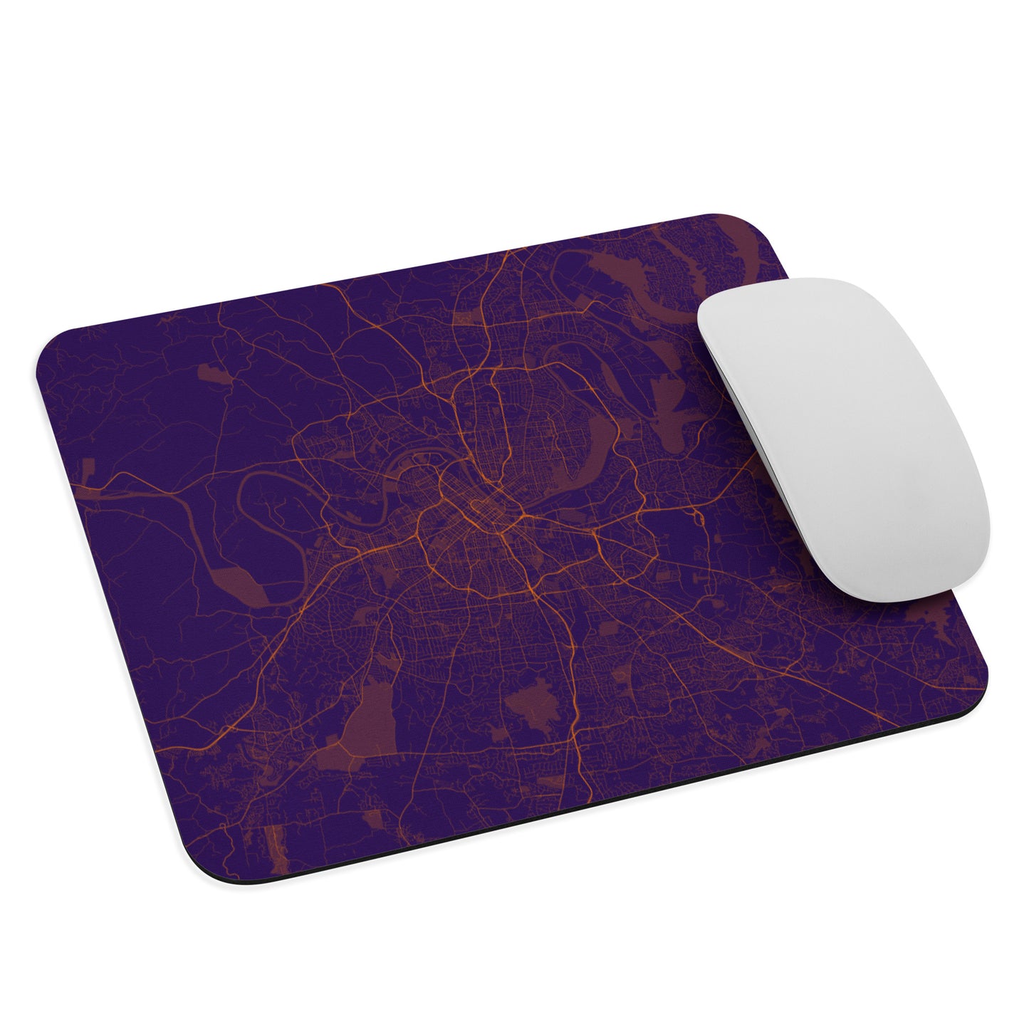 Nashville Purple and Orange Map Mouse Pad