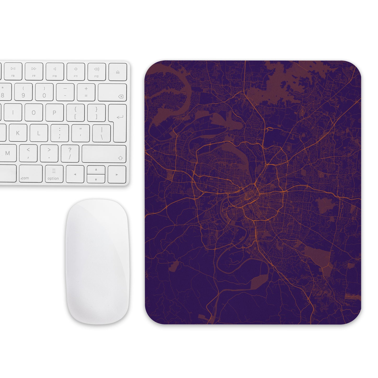 Nashville Purple and Orange Map Mouse Pad