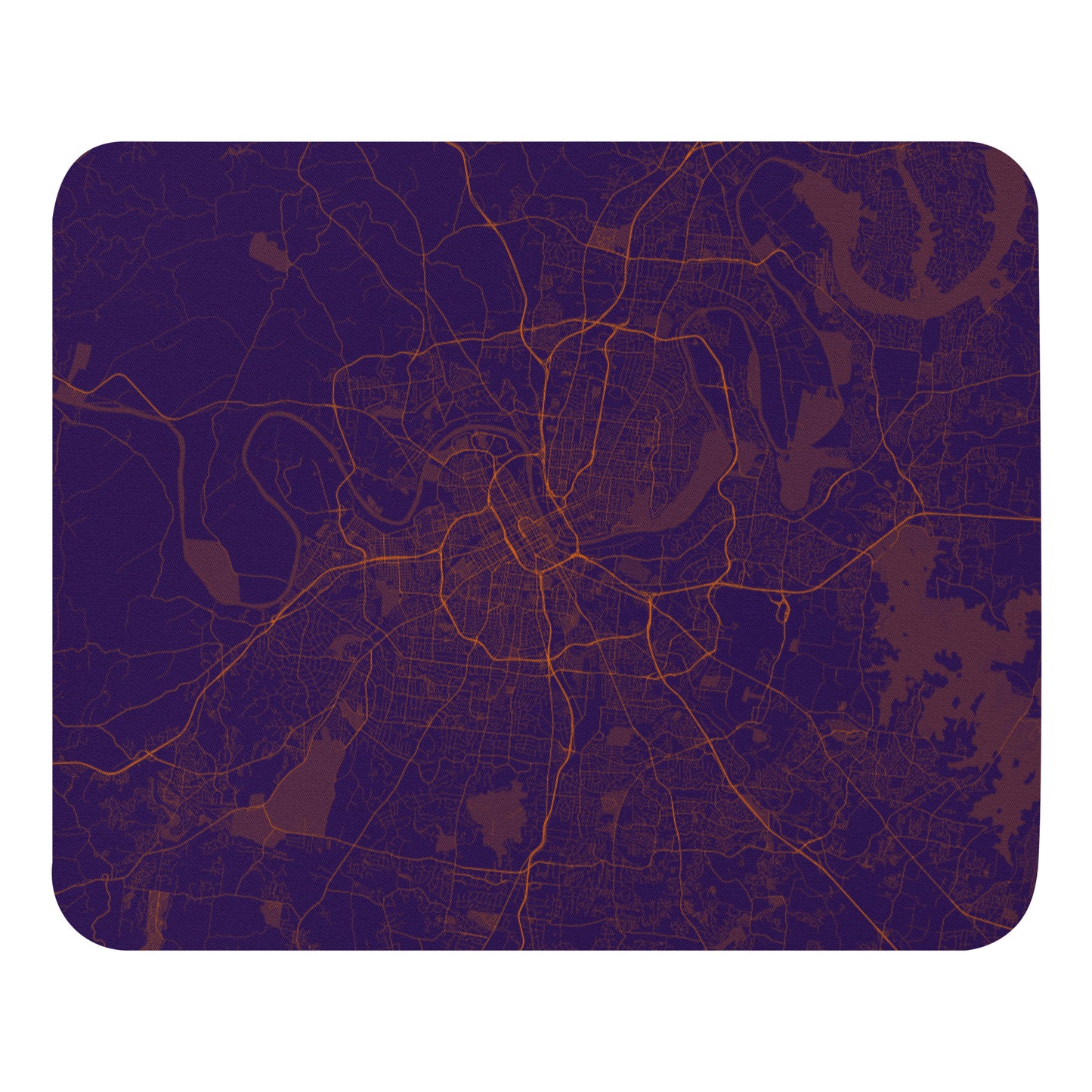 Nashville Purple and Orange Map Mouse Pad