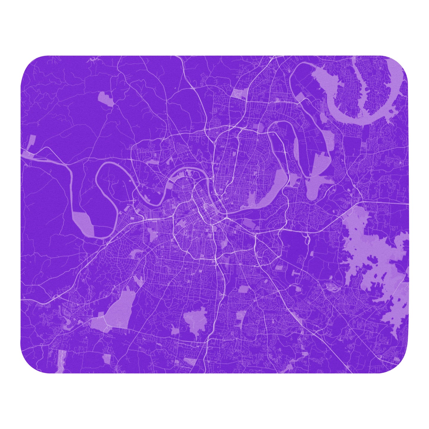 Nashville Purple and White Map Mouse Pad