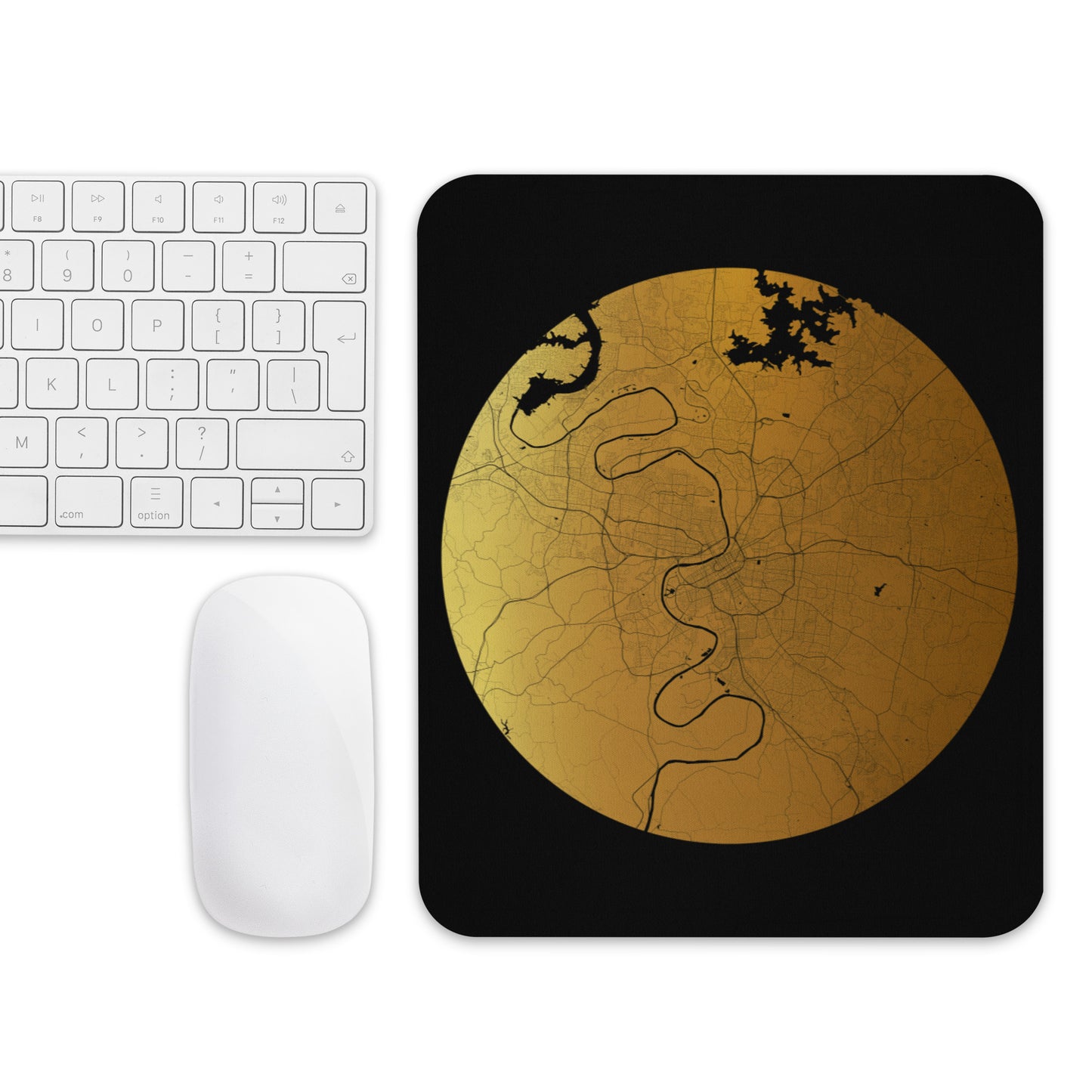 Nashville Gold on Black Map Mouse Pad