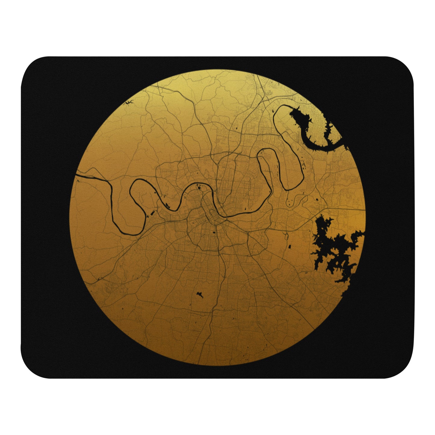 Nashville Gold on Black Map Mouse Pad