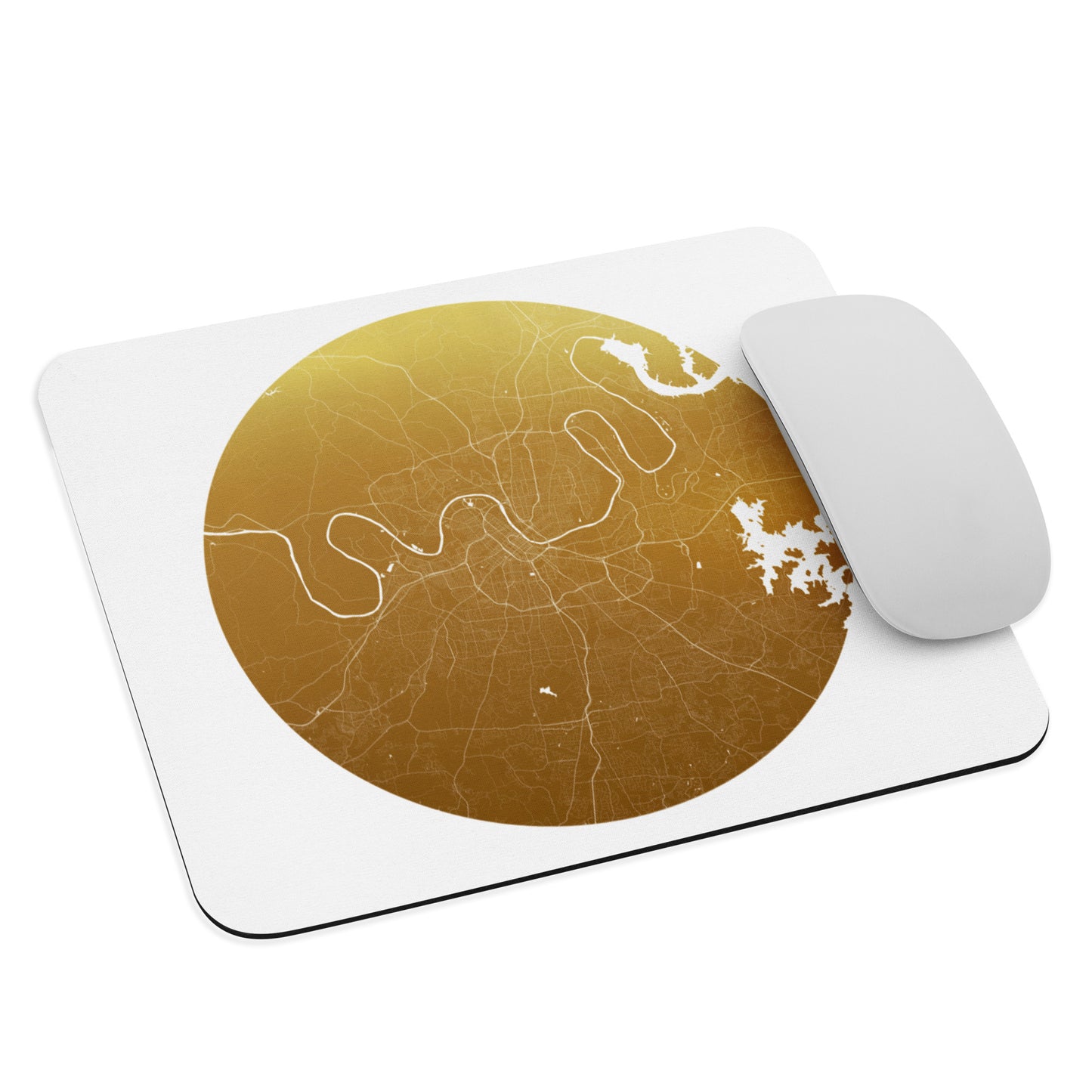 Nashville Gold on White Map Mouse Pad