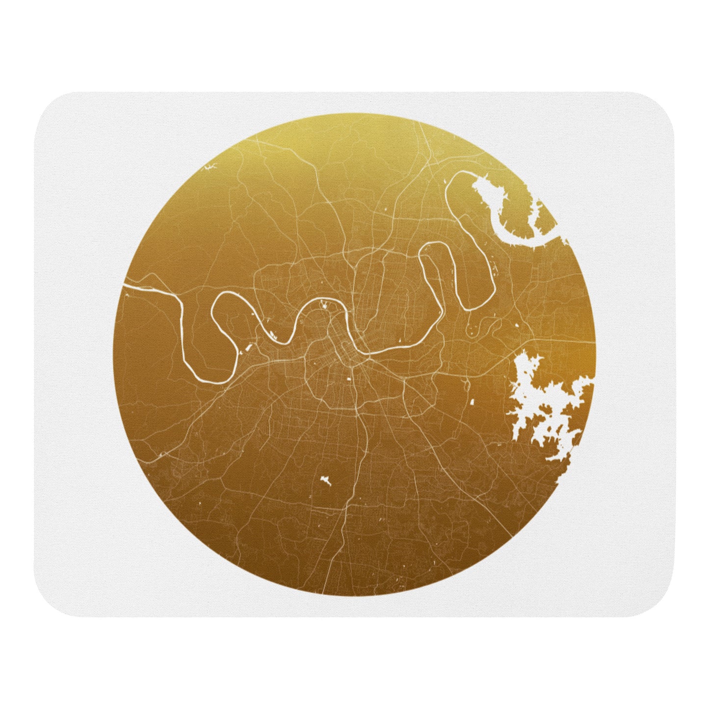 Nashville Gold on White Map Mouse Pad