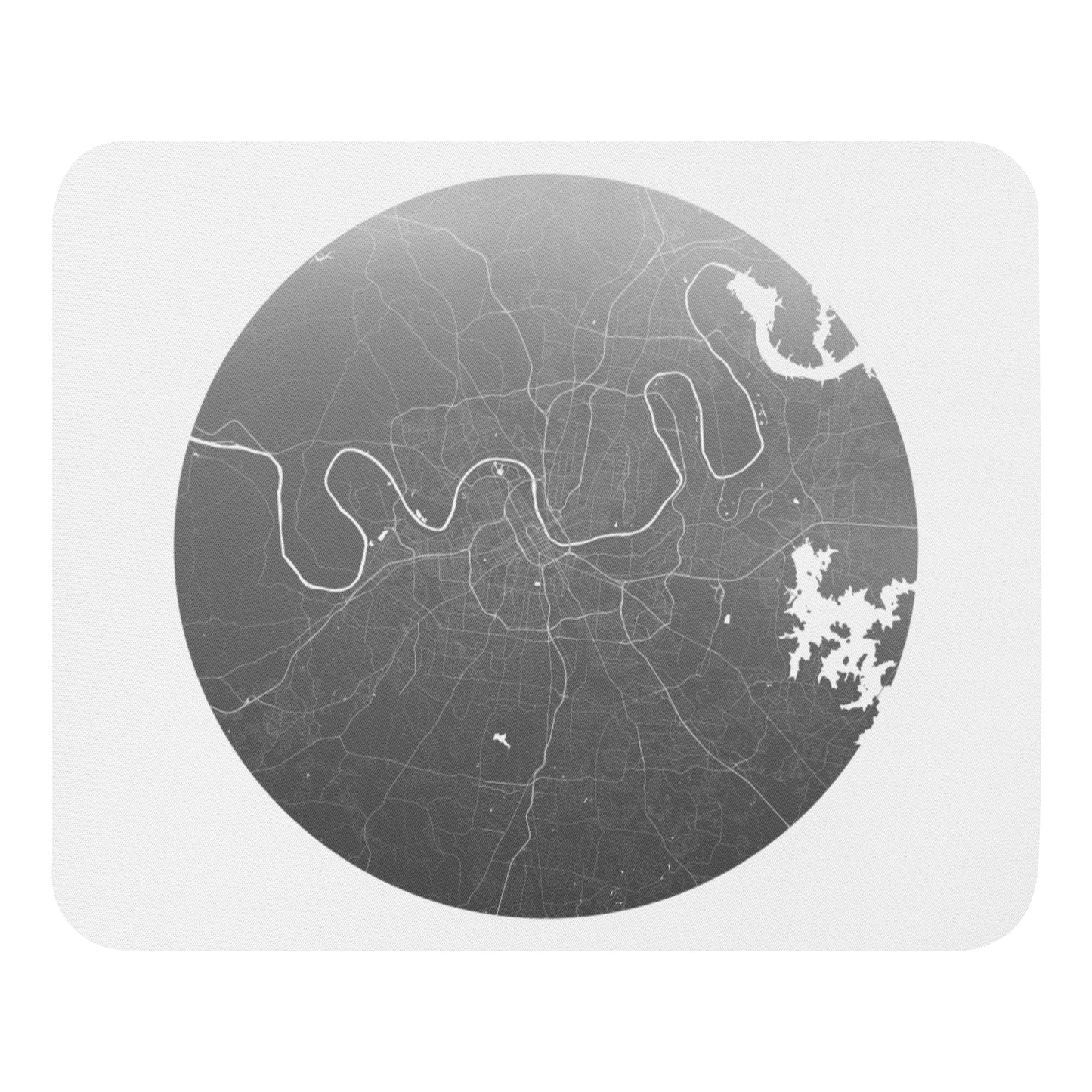 Nashville Silver on White Map Mouse Pad