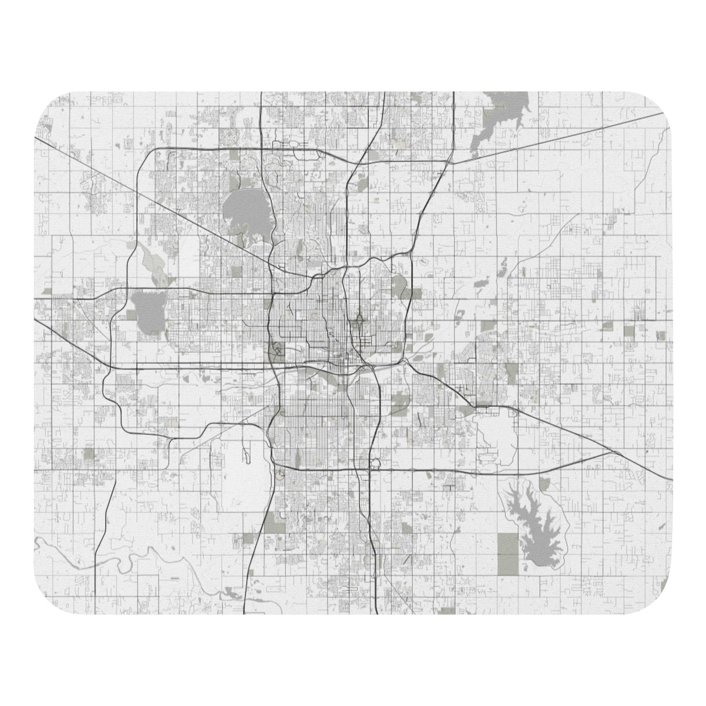 Oklahoma City White Map Mouse Pad