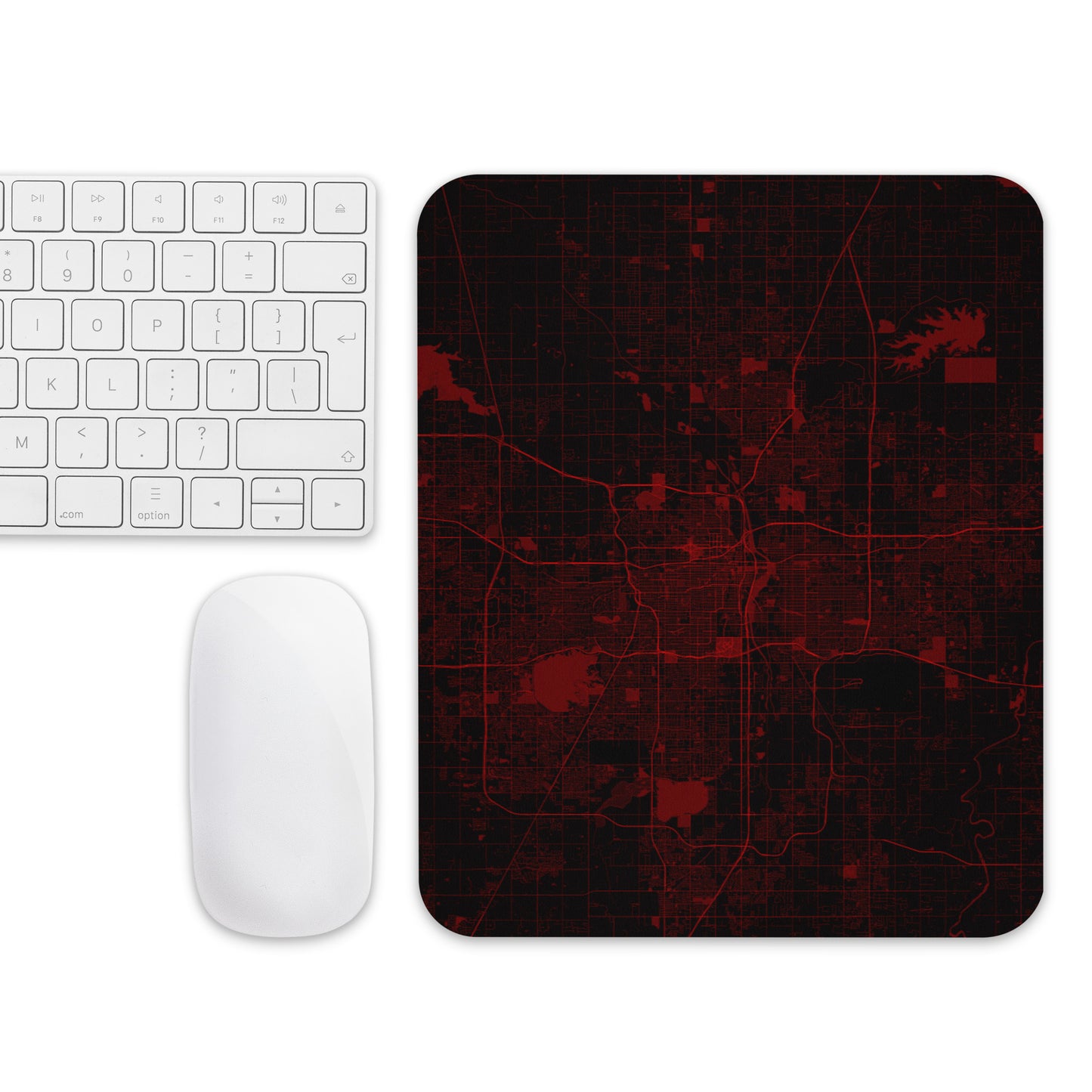 Oklahoma City Black and Red Map Mouse Pad