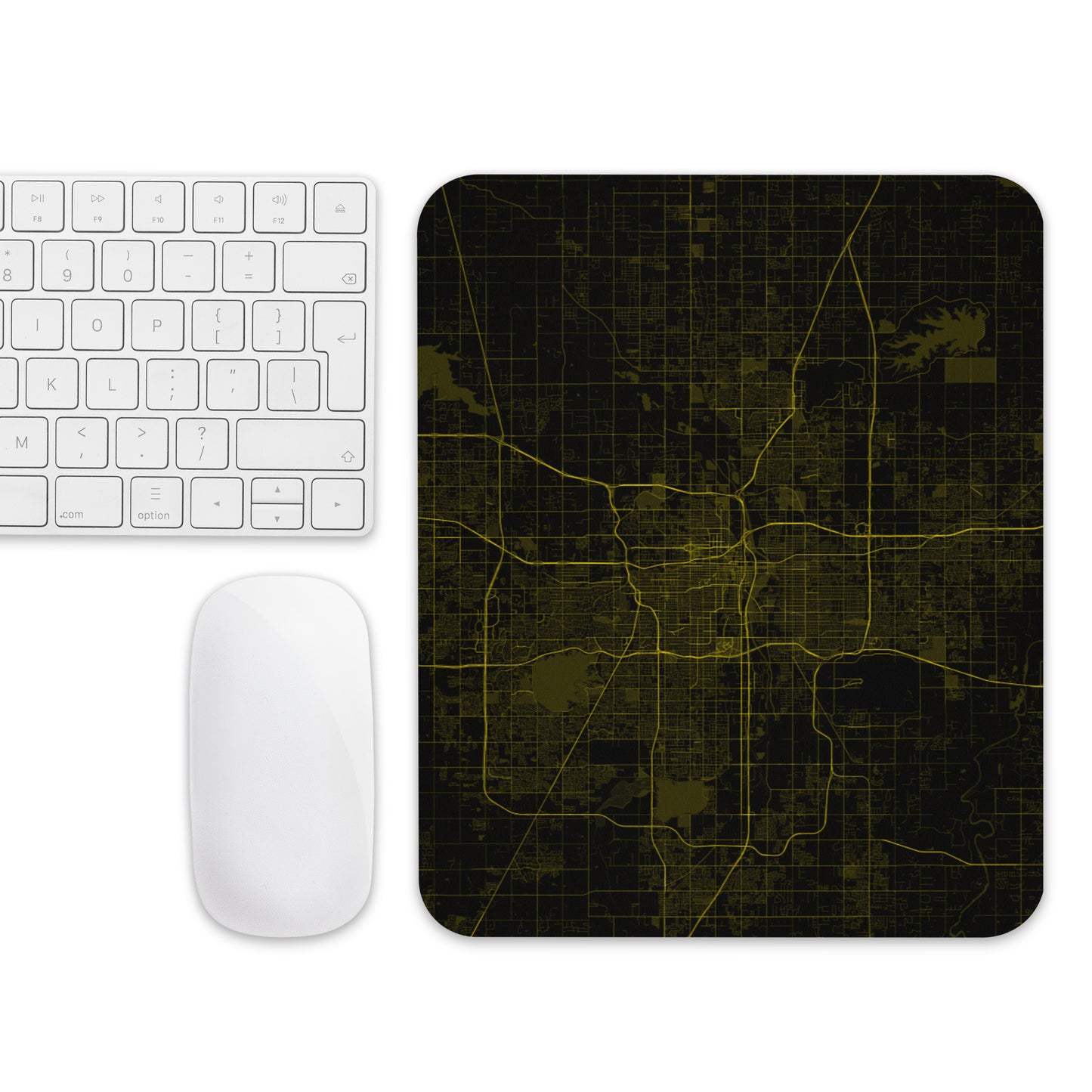 Oklahoma City Black and Yellow Map Mouse Pad