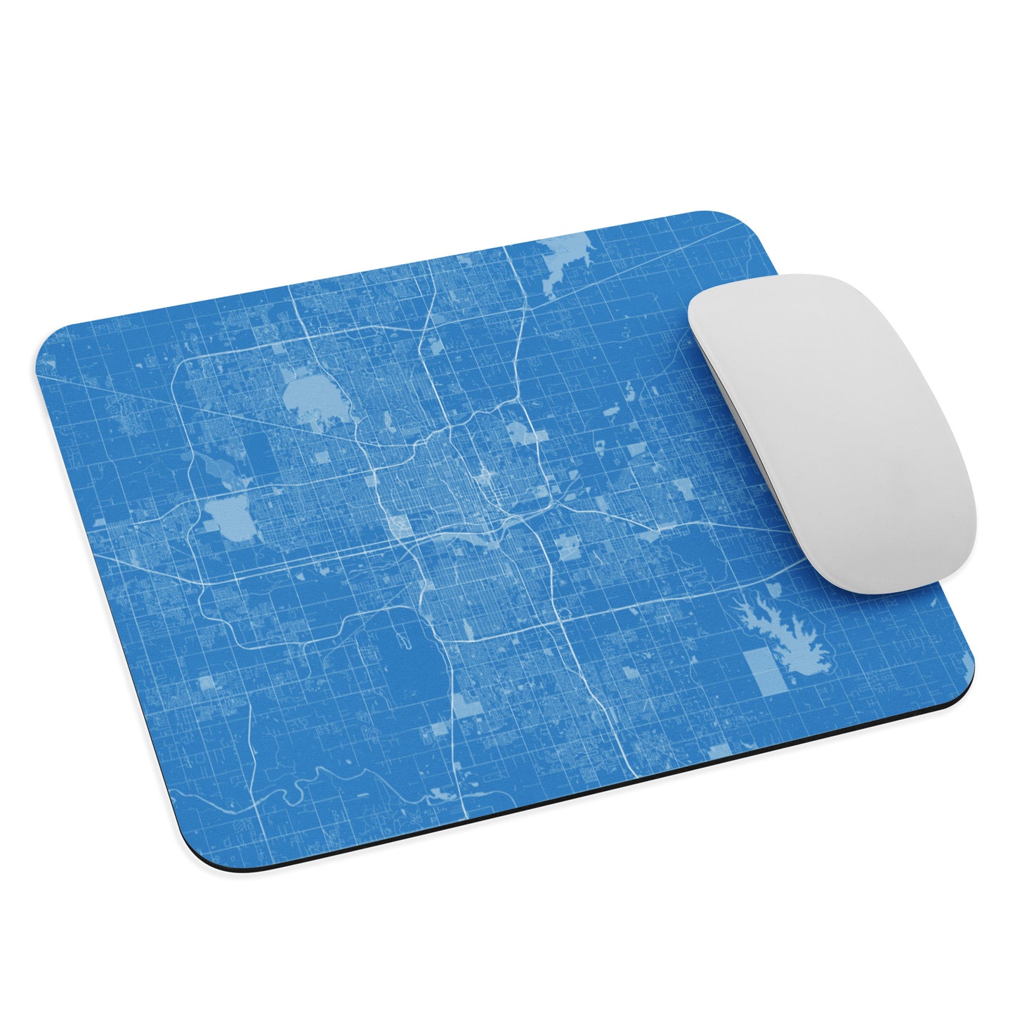 Oklahoma City Blue and White Map Mouse Pad