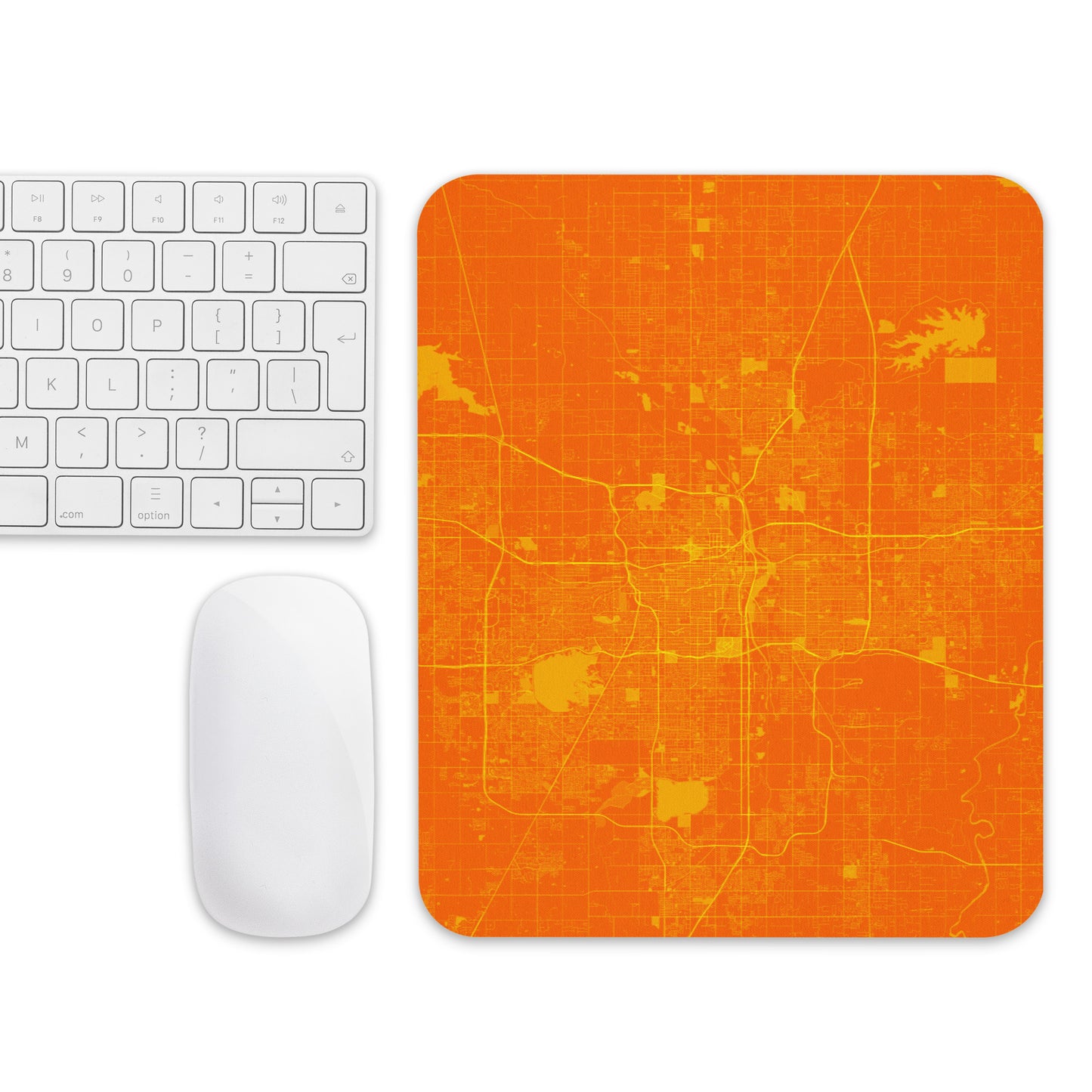 Oklahoma City Orange and Yellow Map Mouse Pad