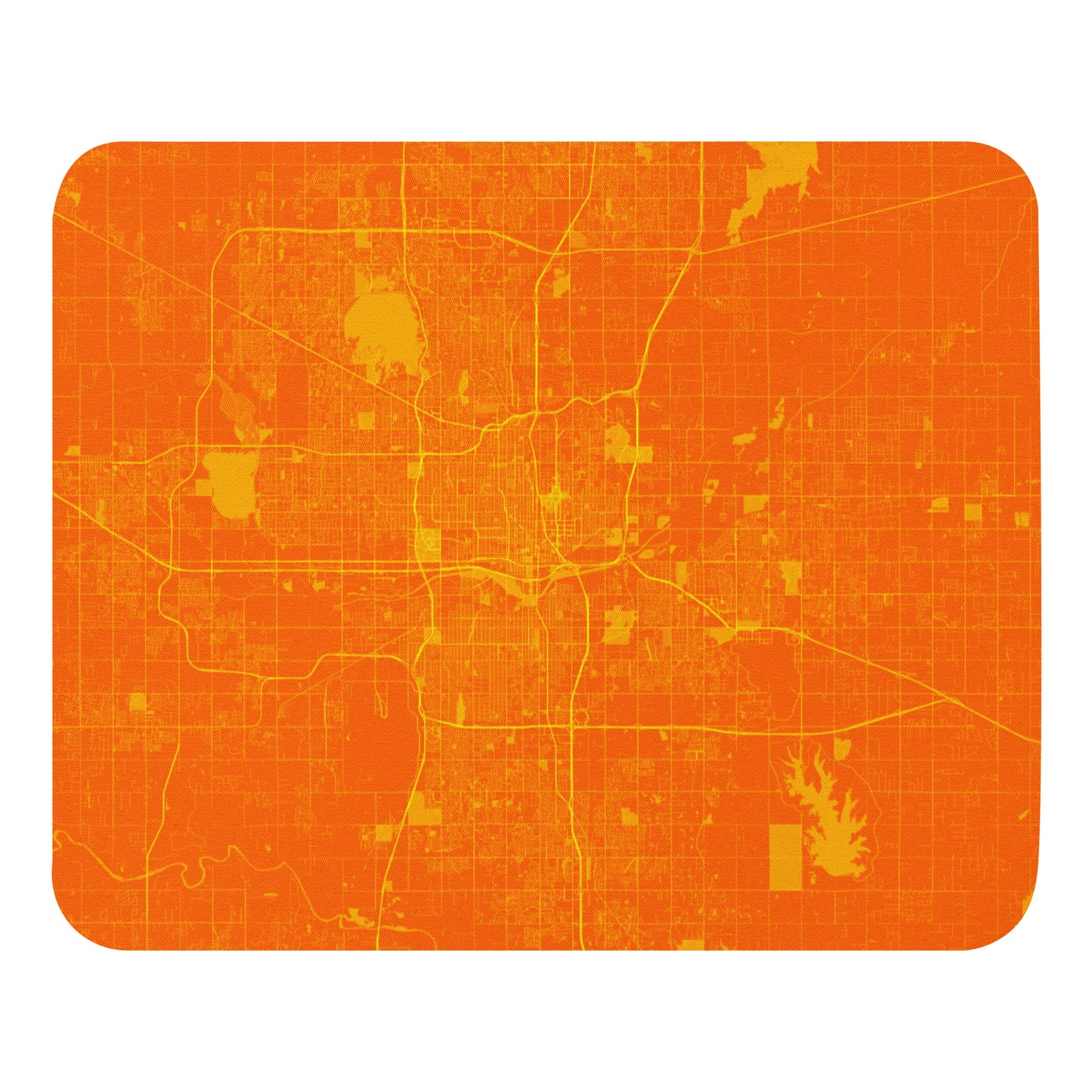 Oklahoma City Orange and Yellow Map Mouse Pad