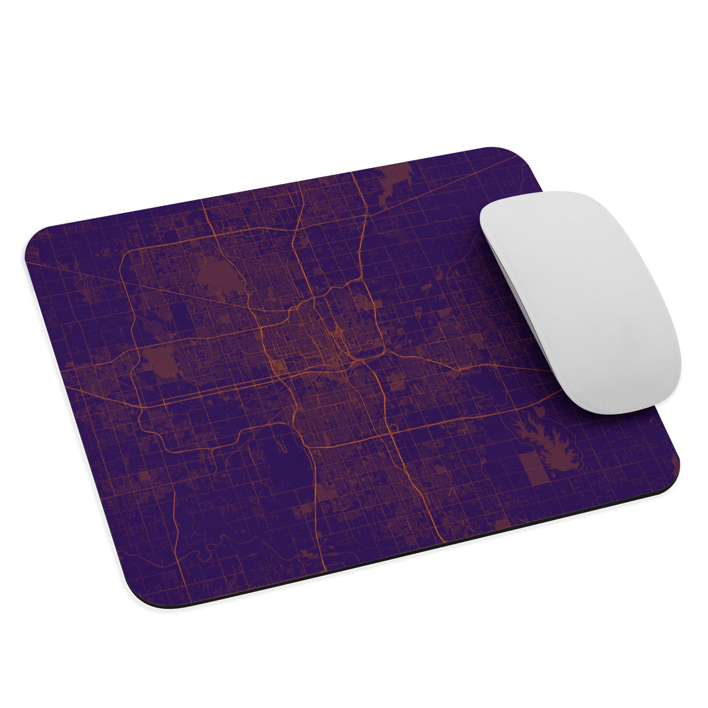 Oklahoma City Purple and Orange Map Mouse Pad