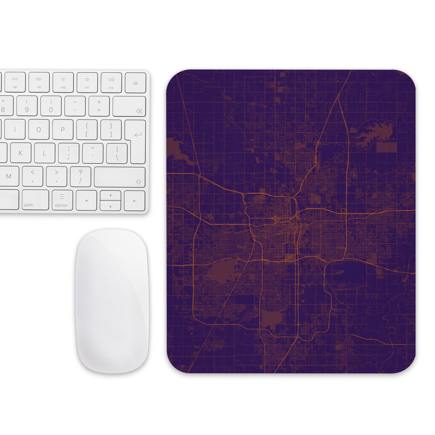 Oklahoma City Purple and Orange Map Mouse Pad