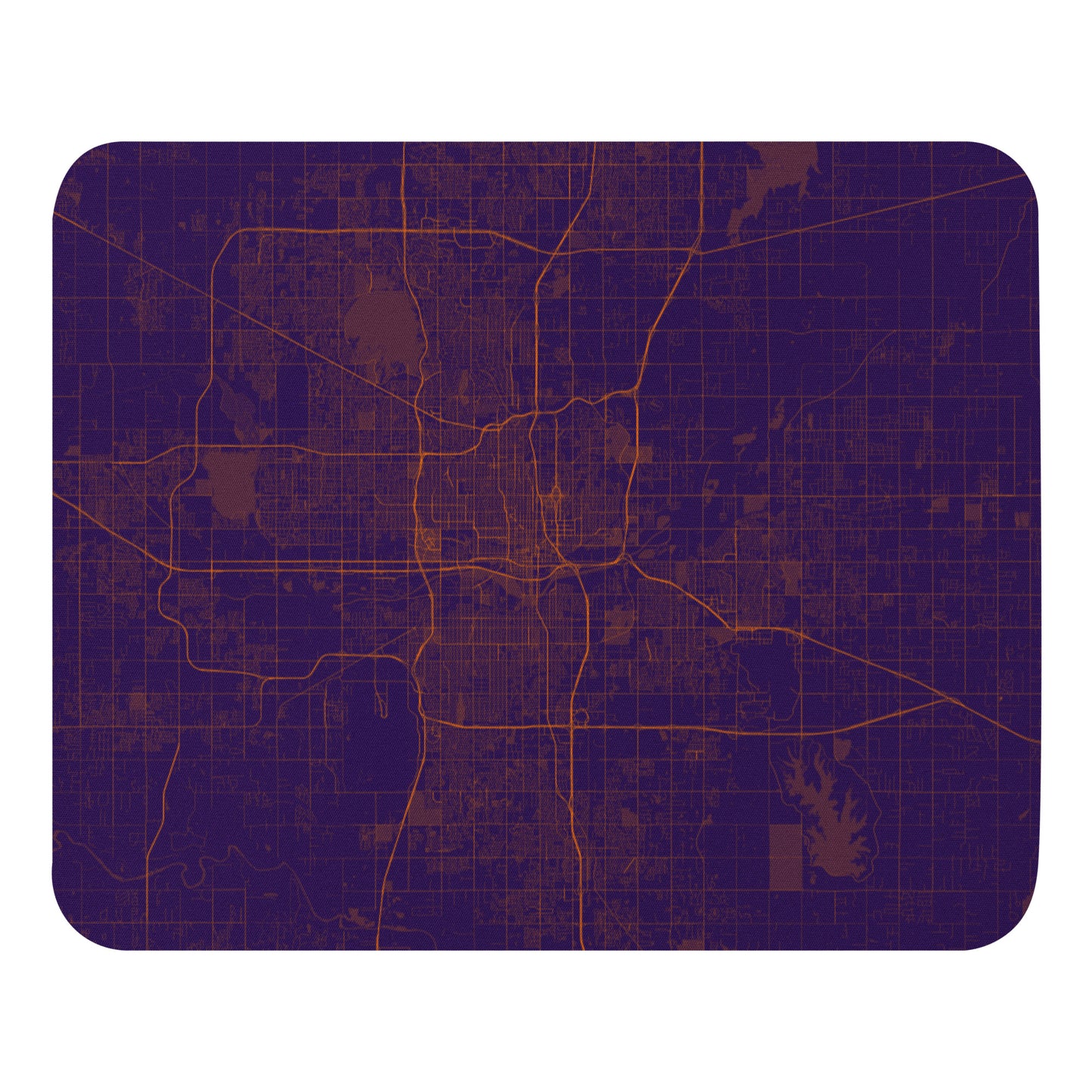 Oklahoma City Purple and Orange Map Mouse Pad