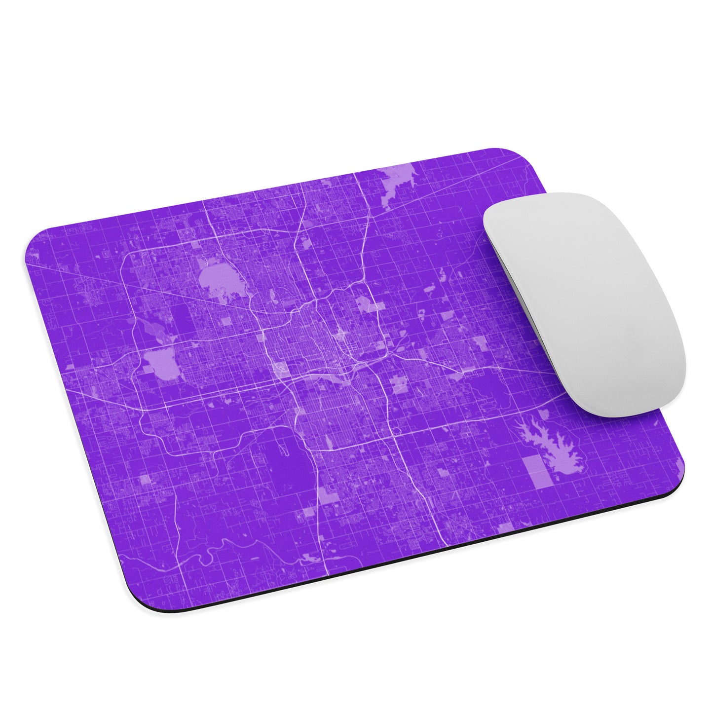 Oklahoma City Purple and White Map Mouse Pad