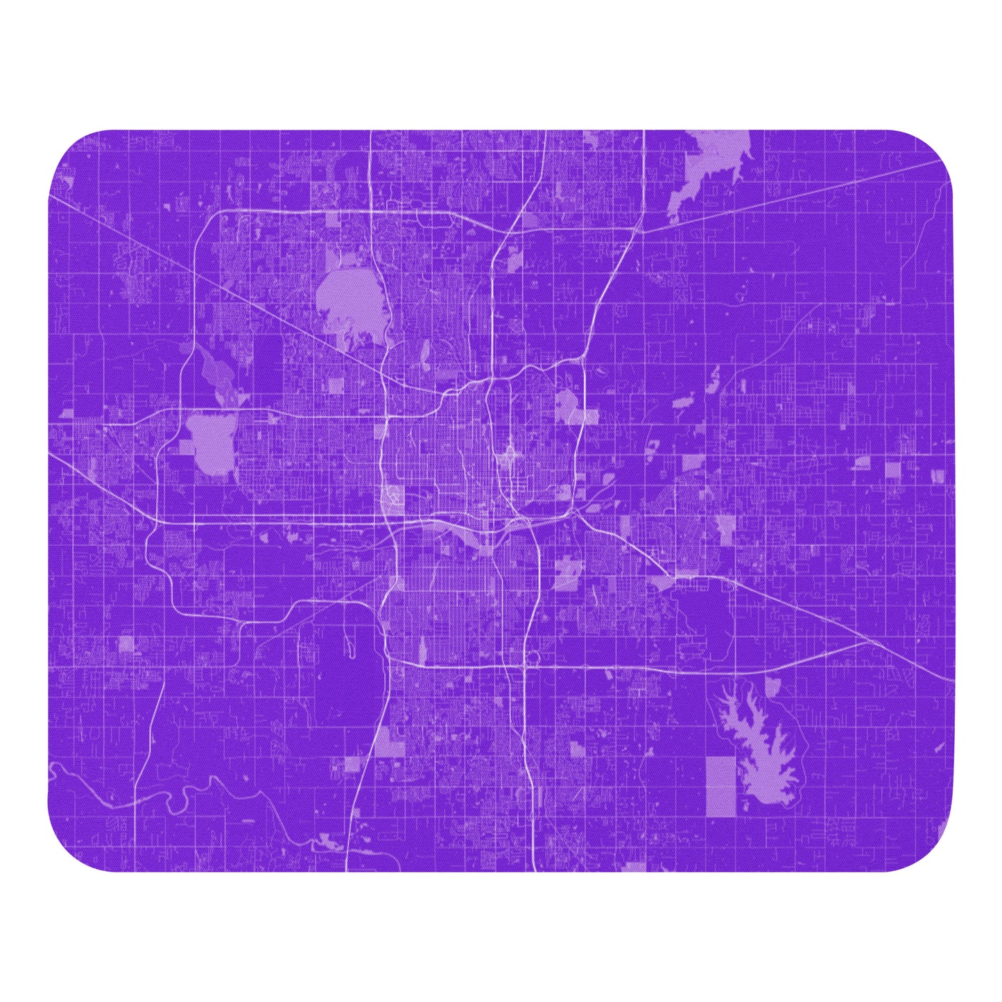 Oklahoma City Purple and White Map Mouse Pad