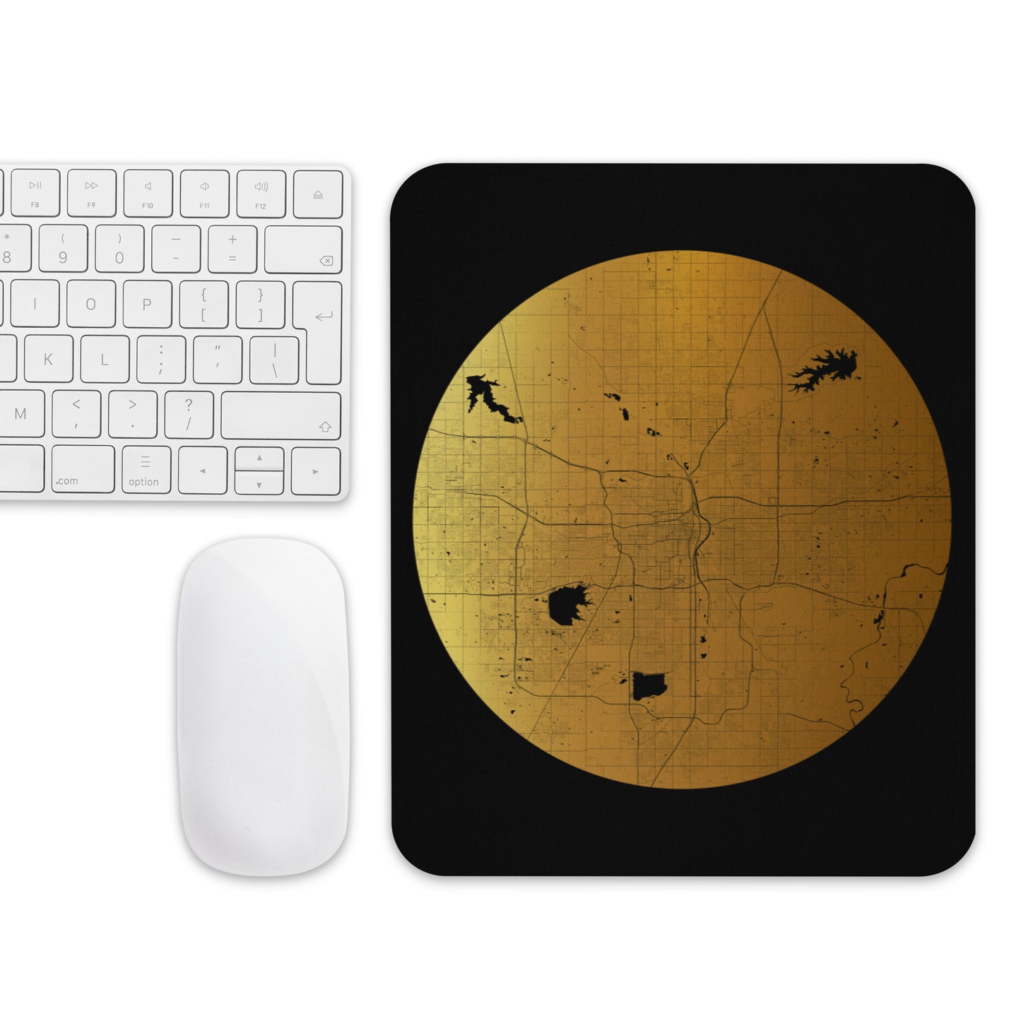 Oklahoma City Gold on Black Map Mouse Pad