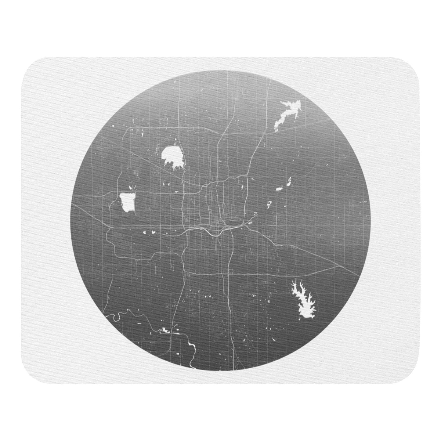 Oklahoma City Silver on White Map Mouse Pad