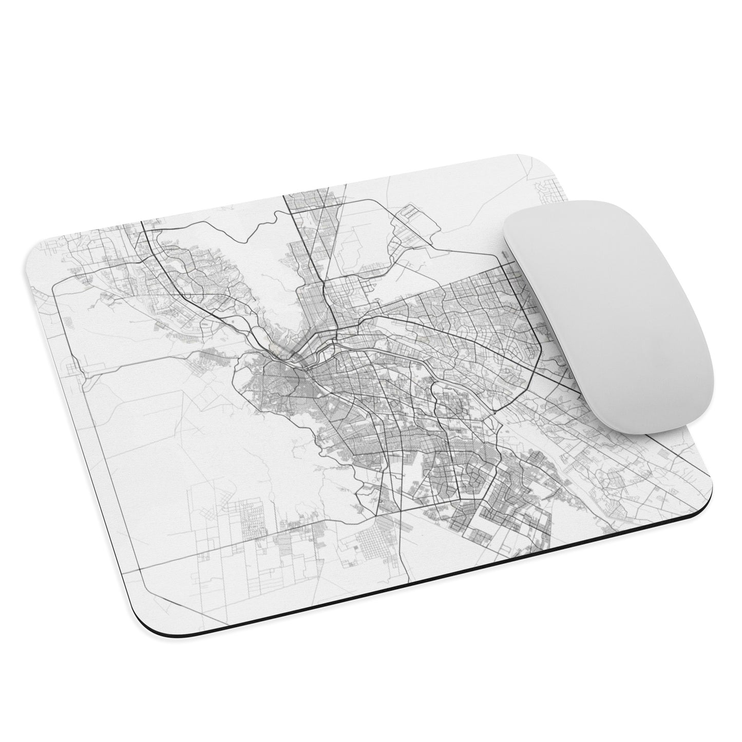 El Paso White Map Mouse Pad