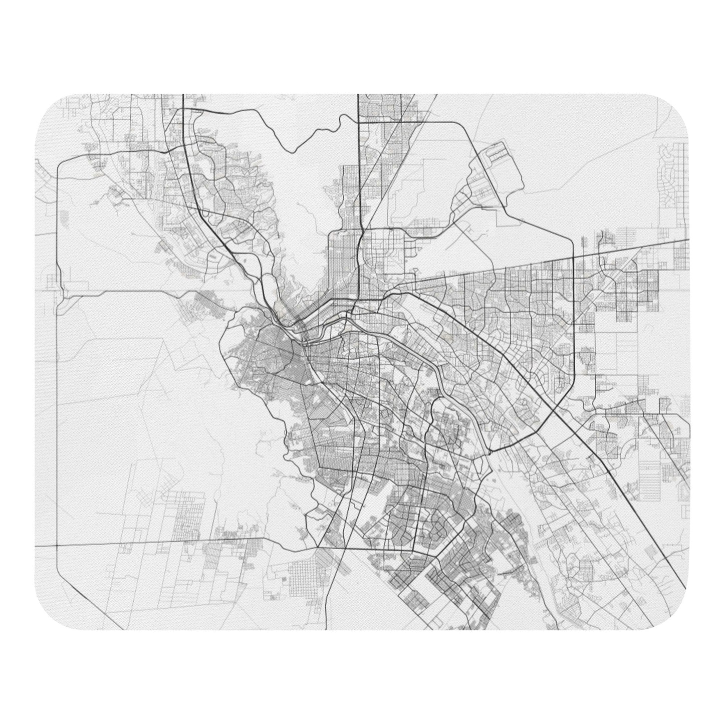 El Paso White Map Mouse Pad