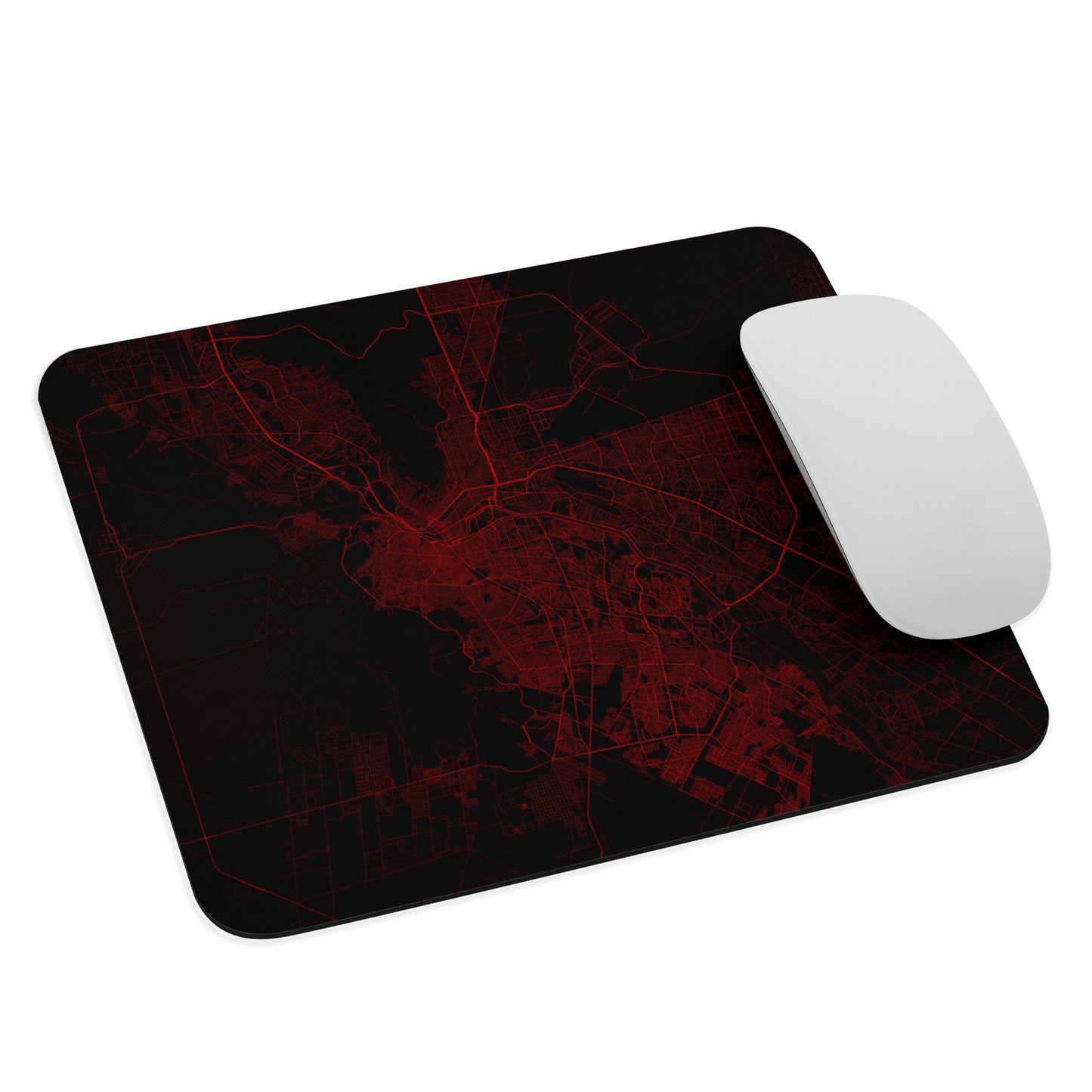 El Paso Black and Red Map Mouse Pad