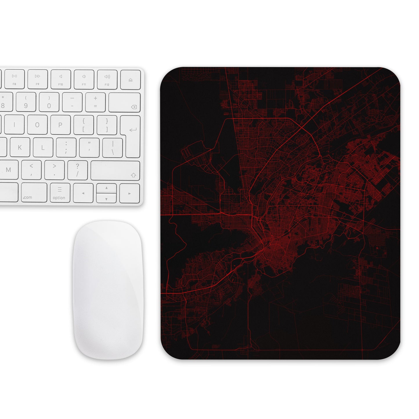 El Paso Black and Red Map Mouse Pad